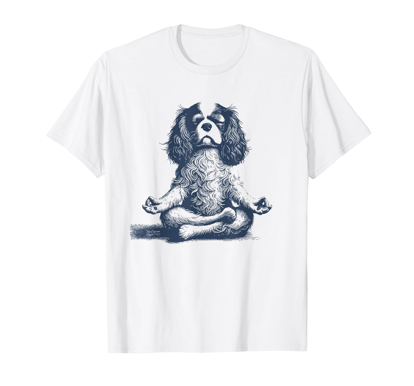 Cavalier King Charles Spaniel Lotus Meditate Yoga Vintage T-Shirt