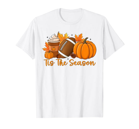 Tis The Season Pumpkin Football Season Autumn Thanksgiving T-Shirt