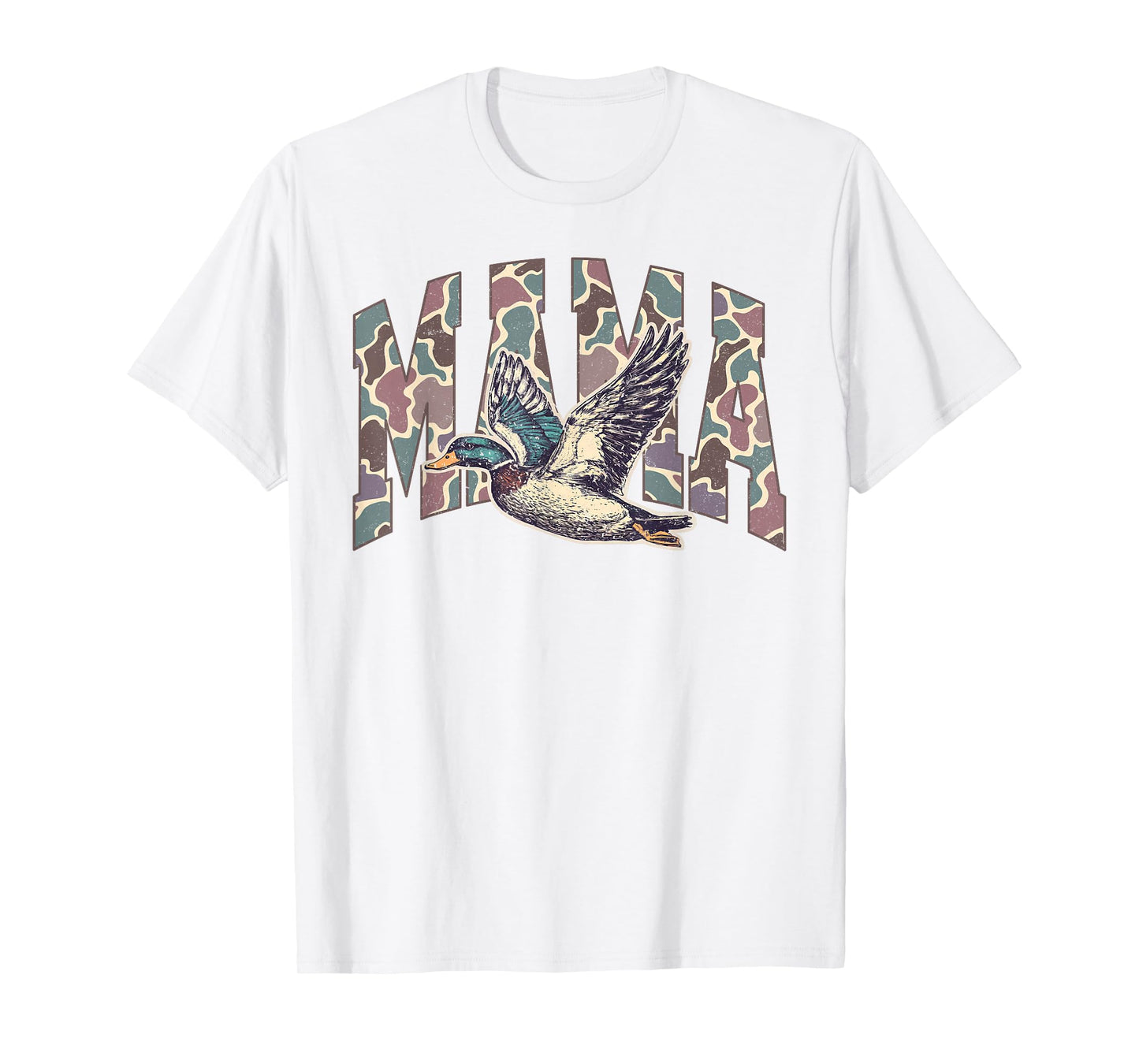 Mallard Duck Hunting Mama Retro Camouflage Daddy Mothers Day T-Shirt