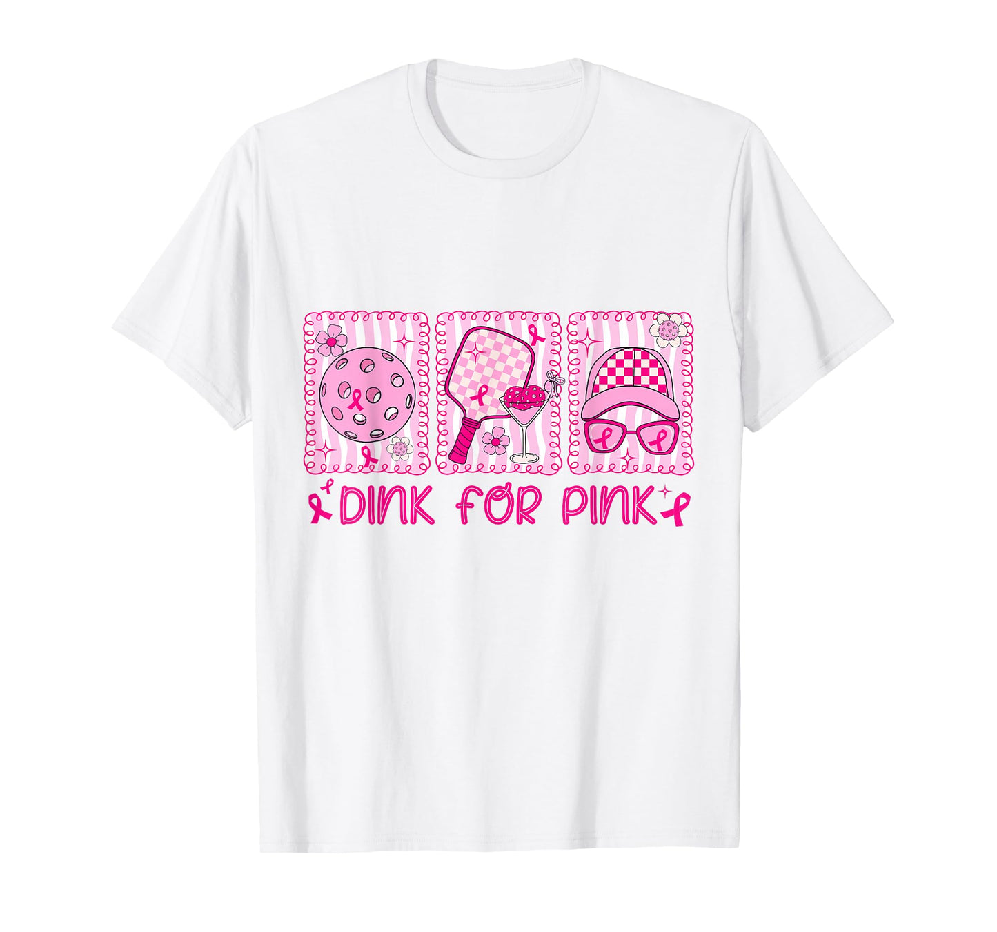 Dink for Pink Breast Cancer Awareness Pickleball Coquette T-Shirt