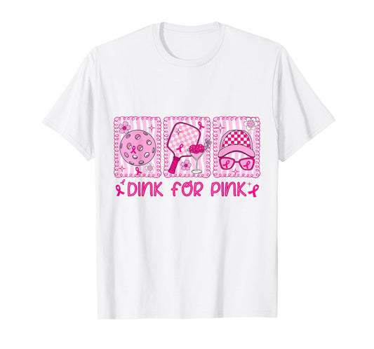 Dink for Pink Breast Cancer Awareness Pickleball Coquette T-Shirt