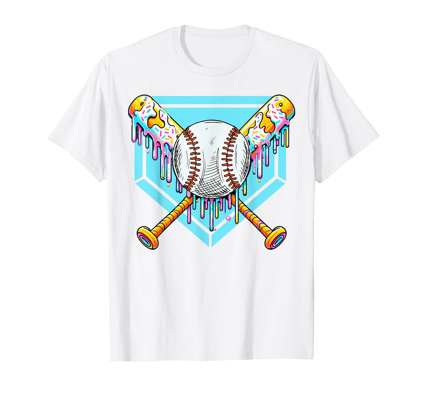 Baseball Drip Boys Ice Cream Drip Sweet Swing Sports T-Shirt
