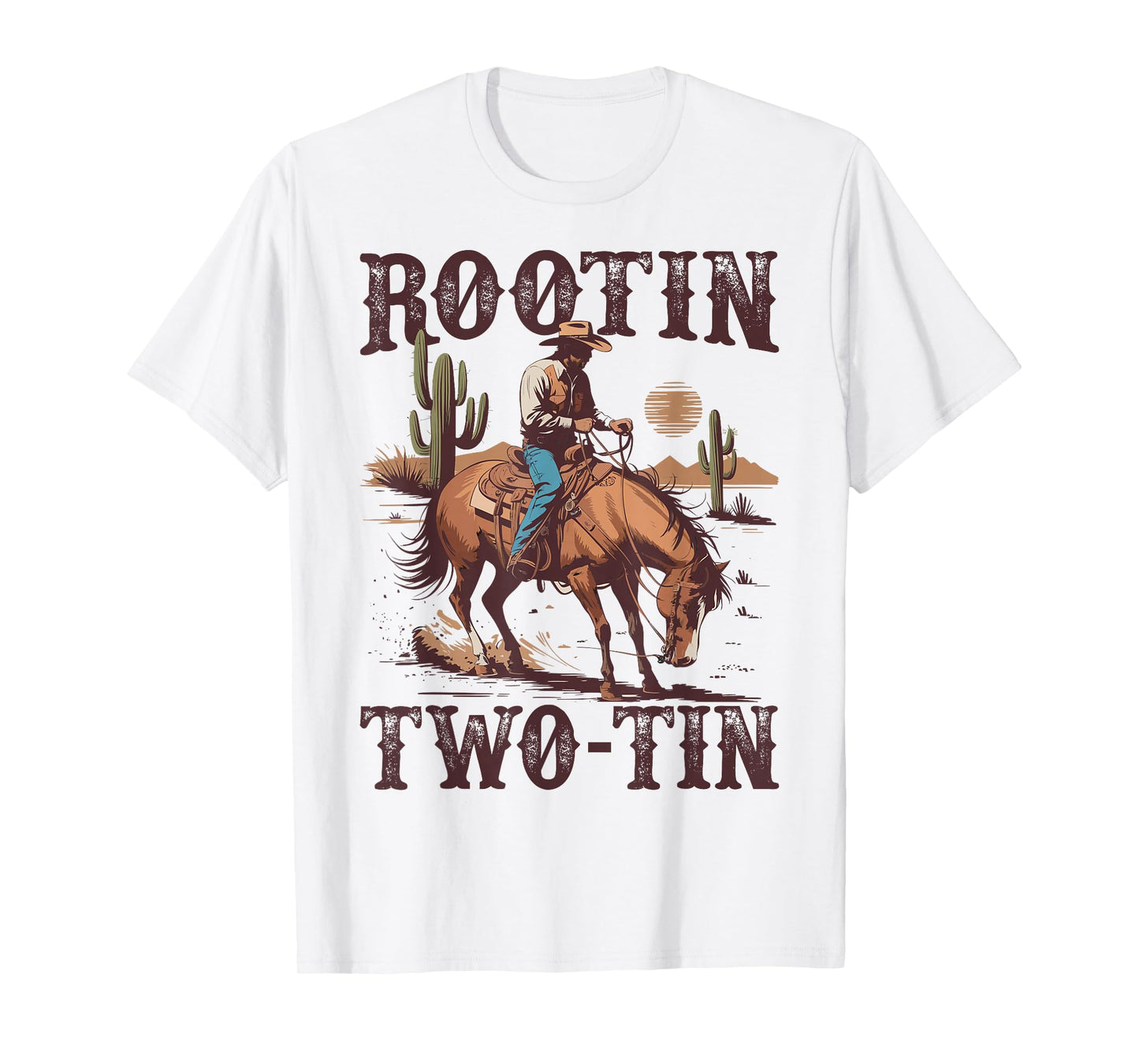 Rootin Two-tin 2nd Birthday 2 Year Old Western Cowboy Bday T-Shirt