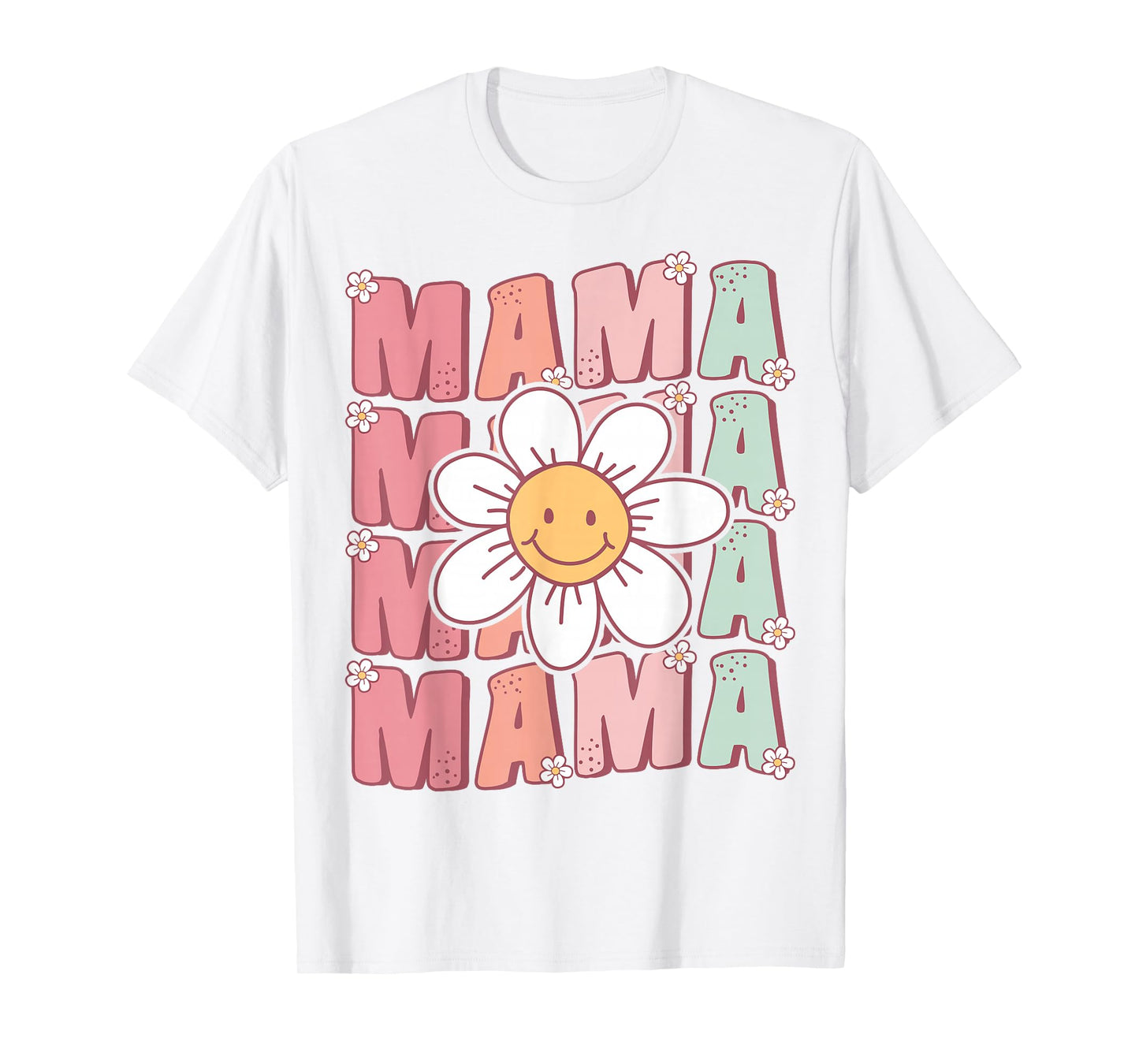 Cute Groovy Mama Matching Family Birthday Party Daisy Flower T-Shirt
