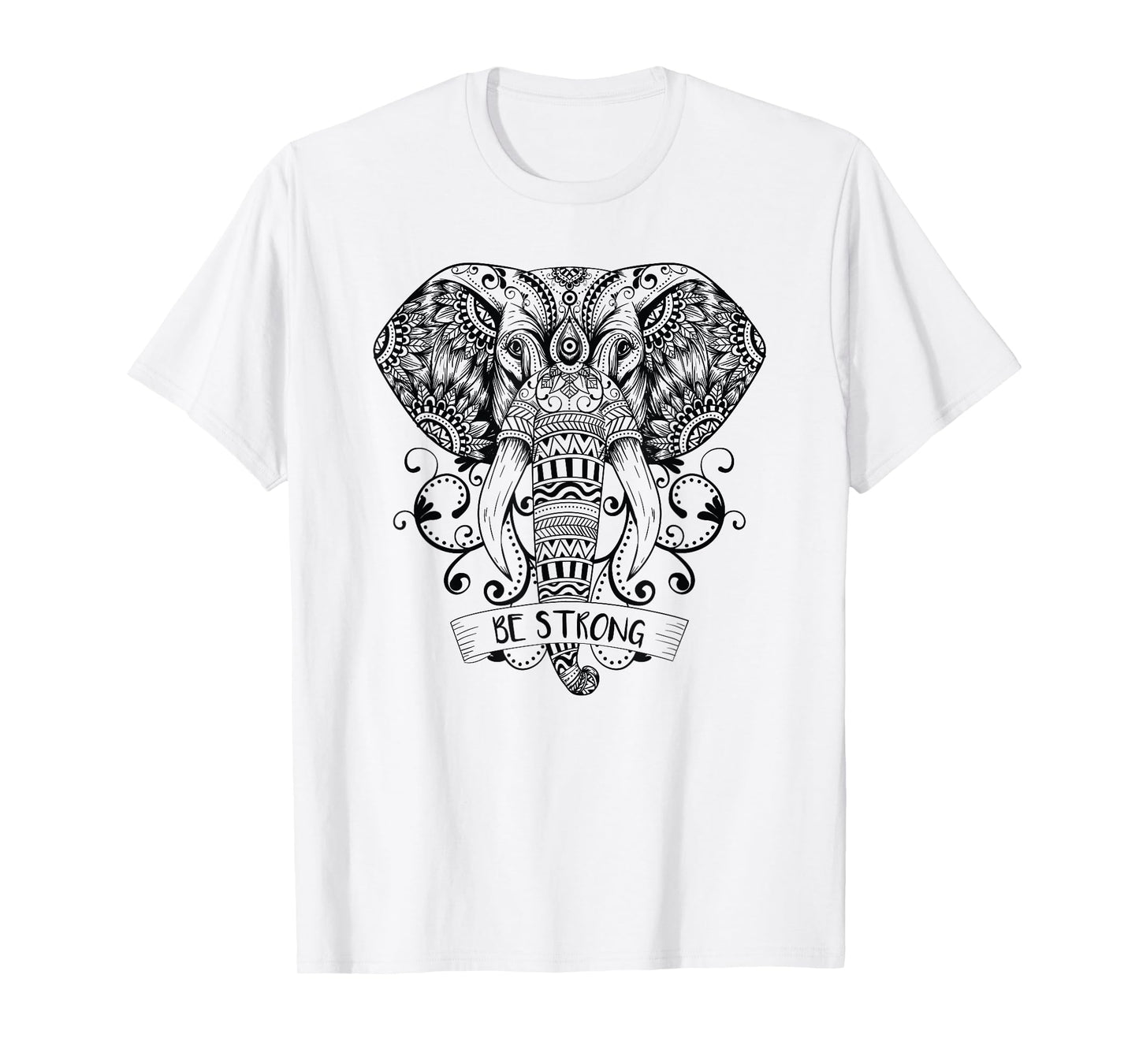 Elephant Yoga Elephant Mandala Ganesha Chakra Tribal T-Shirt