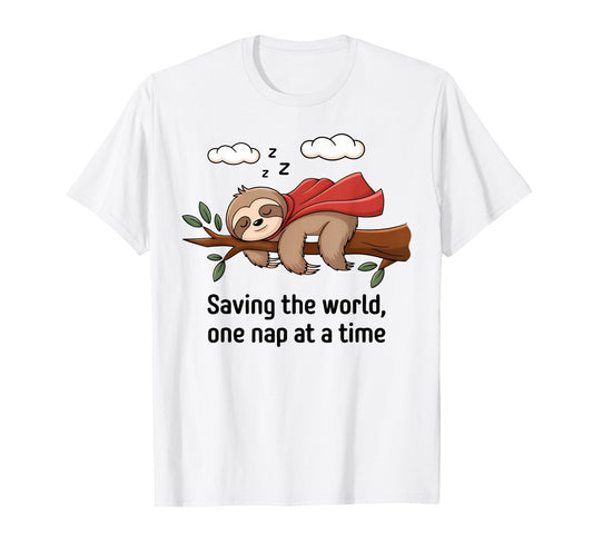 Funny Sloth Superhero Super Sloth Hero Lazy Sloth Nap T-Shirt