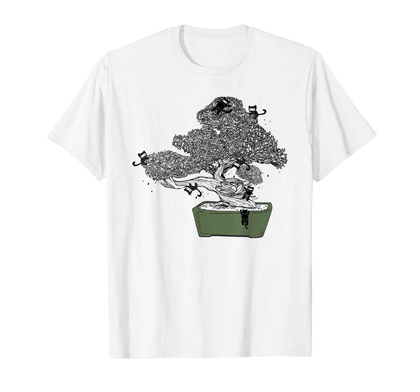 Ninja Kitty Cats Bonsai Tree Japanese Buddhist Zen Shirt T-Shirt