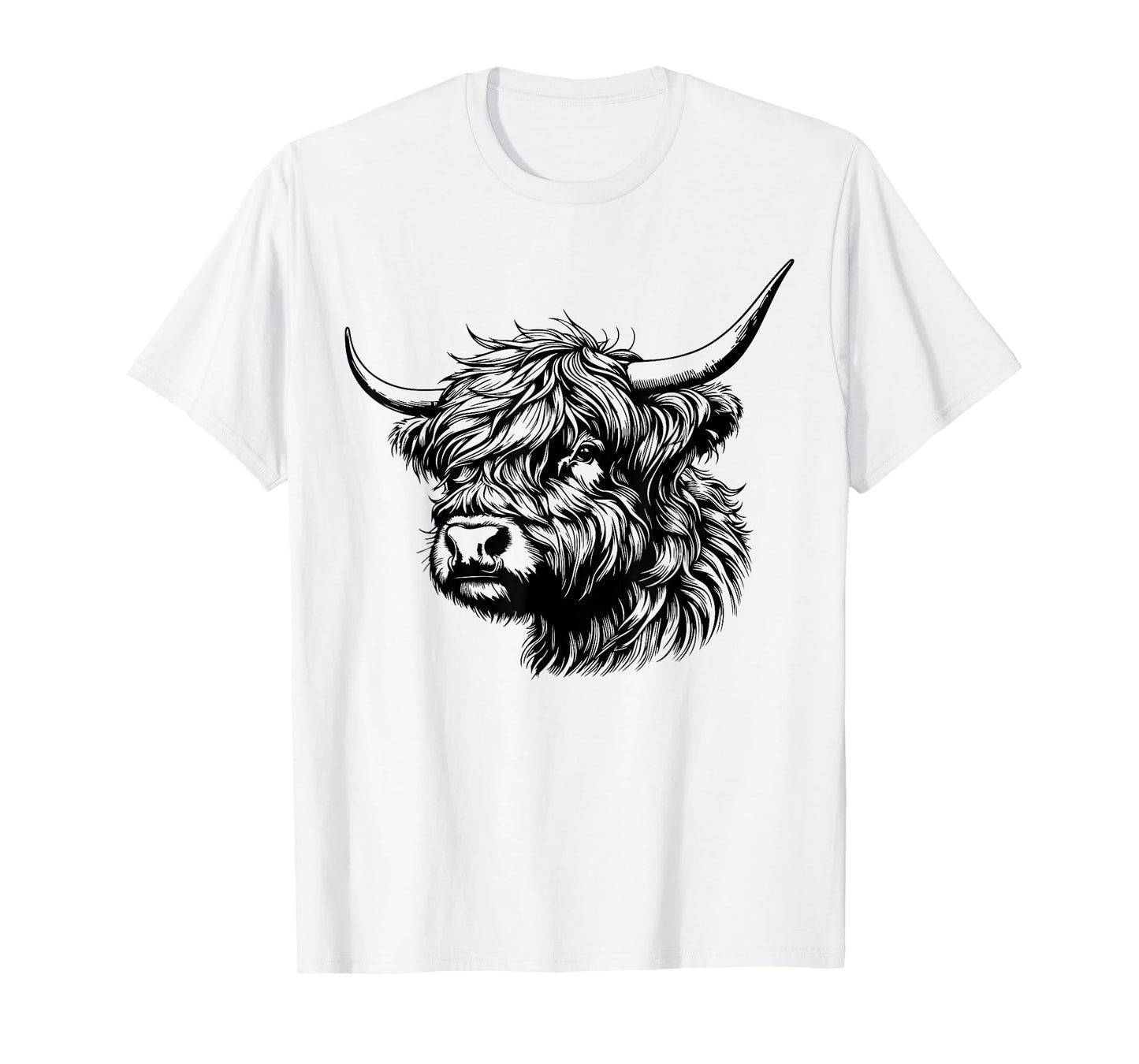 Scottish Highland Cow Head Calf Animal Cute Highland Cow T-Shirt