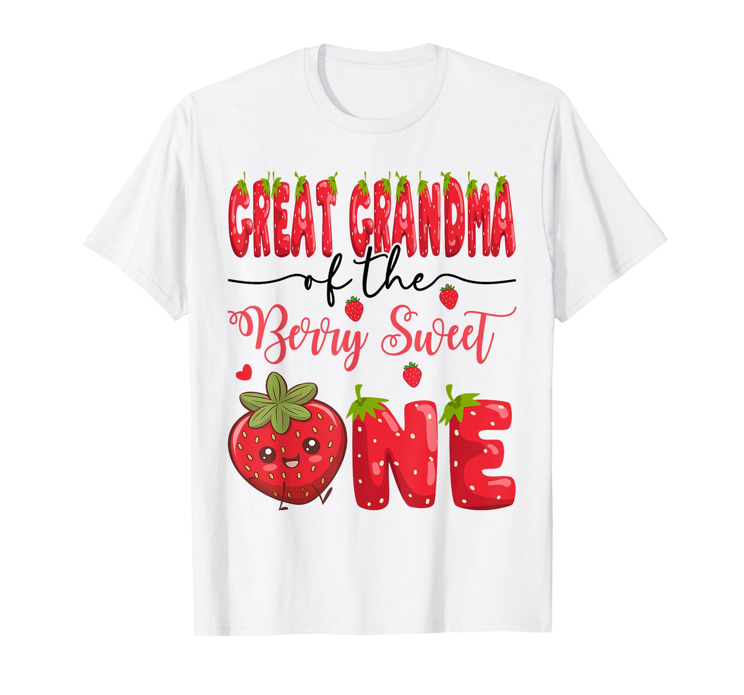 Great Grandma Of The Berry Sweet One Strawberry 1St Birthday T-Shirt