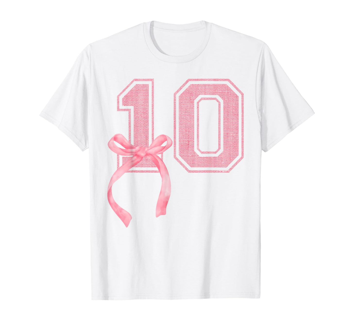 Birthday Girl Pink Coquette Bow 10 Year Old Aesthetic Girly T-Shirt