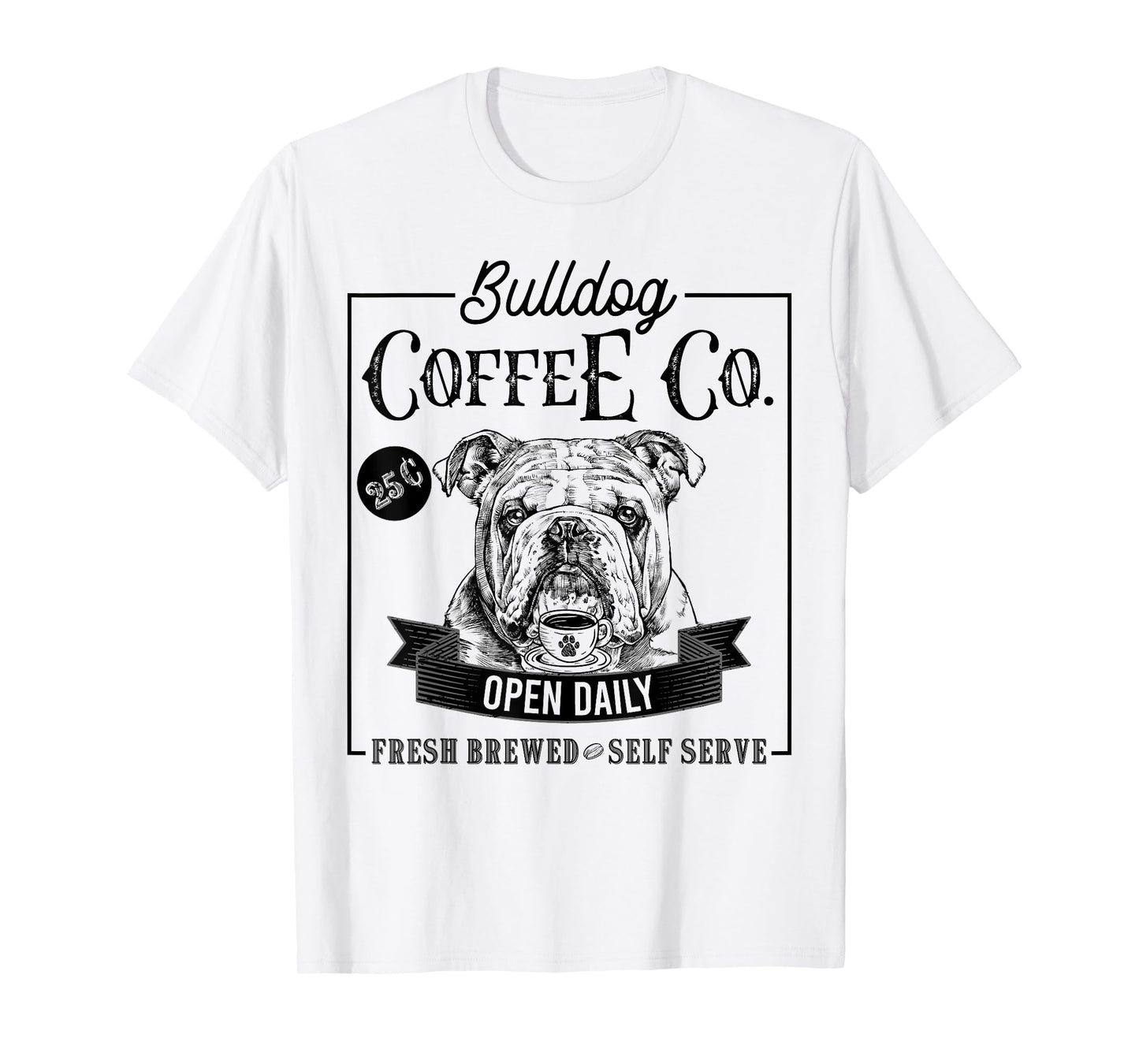 Retro English Bulldog Coffee Funny Dog Mom Coffee Lover T-Shirt