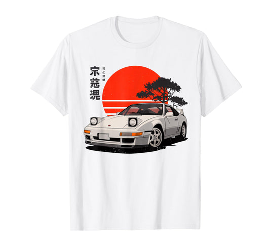 Vintage Sports Car Japanese Sunset Men Women Kids T-Shirt