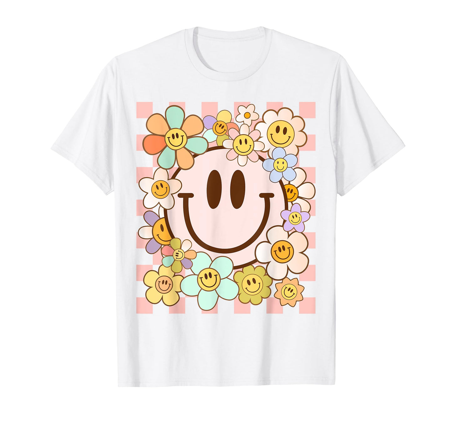 Happy Face Daisy Flower Shirt Preppy Aesthetic Smile Face T-Shirt