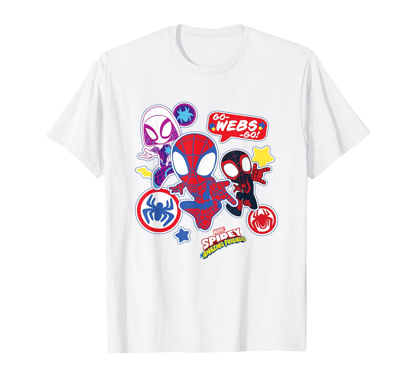 Marvel Spidey And His Amazing Friends Team Spidey Stickers T-Shirt