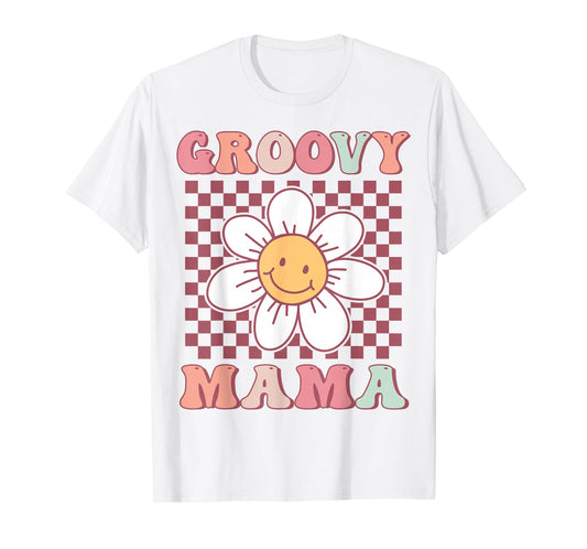 Cute Groovy Mama Matching Family Birthday Party Daisy Flower T-Shirt