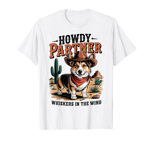 Howdy Partner Cowboy Corgi Vintage Gifts For Men Women Kid T-Shirt