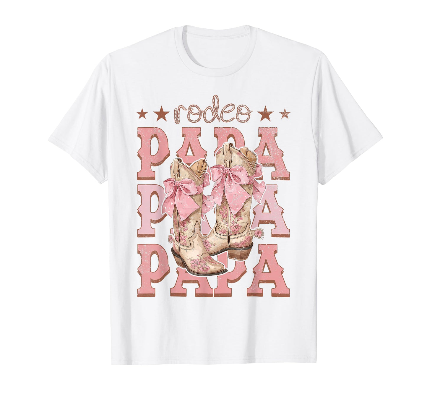 Rodeo Papa Pink Boots Coquette Cow-Girl Birthday Party T-Shirt