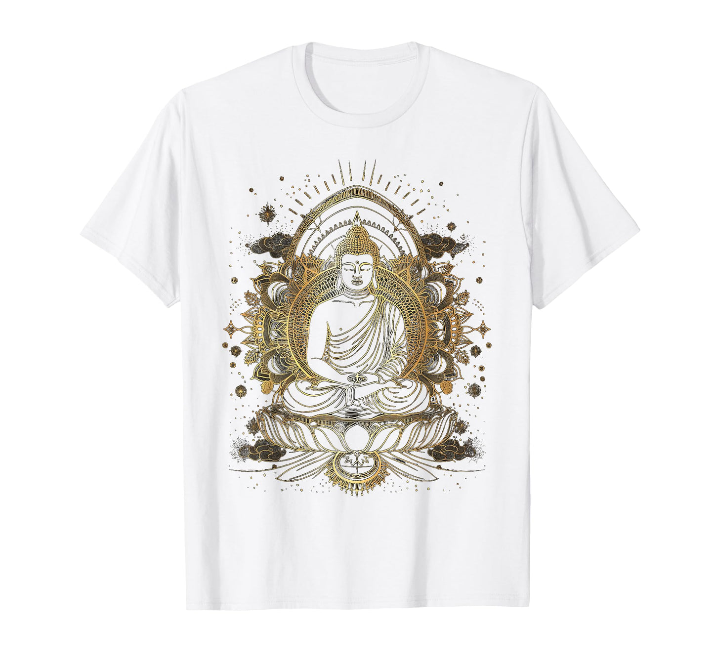 golden buddha yoga meditation spiritual in nature T-Shirt