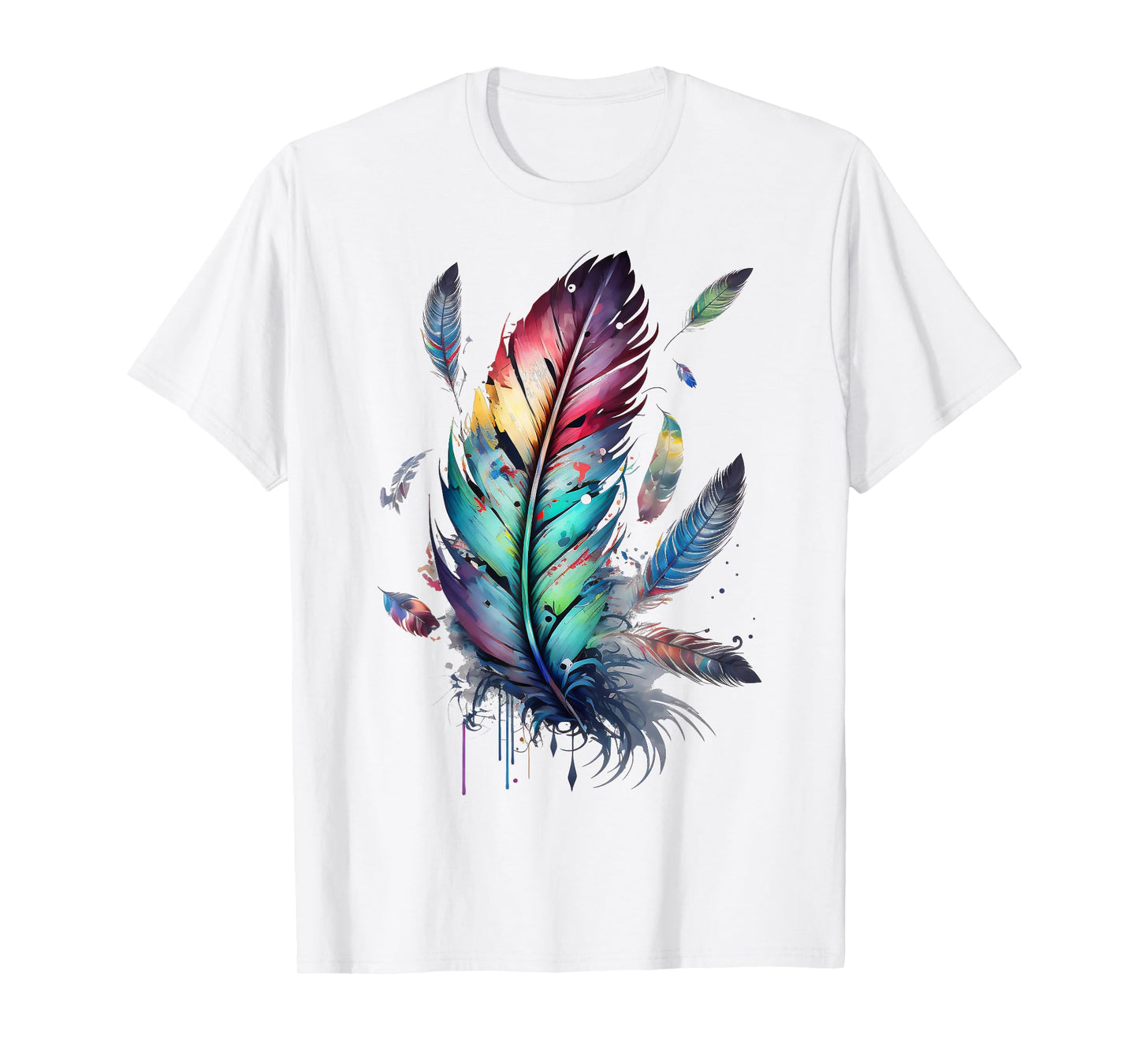 Colorful feathers boho style, bird, Native Americans, symbol T-Shirt