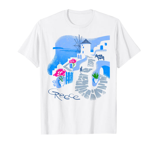 Europe Greece Athens Santorini Family Vacation Souvenir Tee T-Shirt