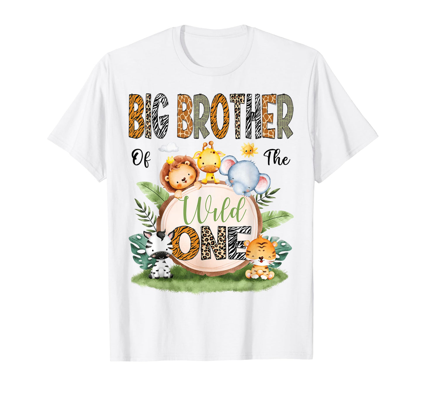 Big Brother Of The Wild One Safari Jungle 1St Birthday T-Shirt