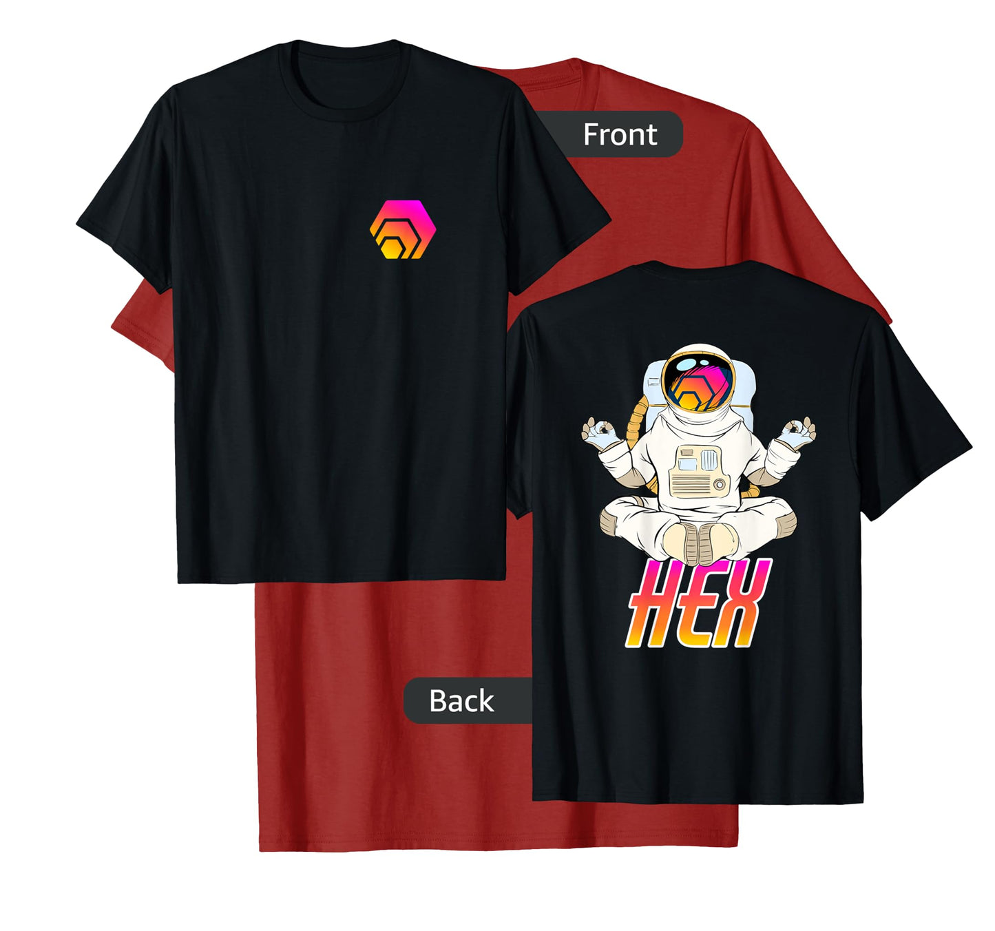 HEX Crypto Back Design Zen Yoga Cryptocurrency T-Shirt