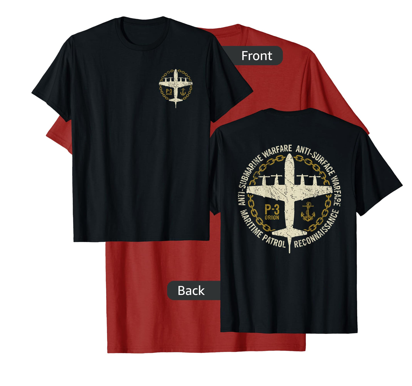 P-3 Orion Anti-Submarine Warfare Patrol Military Aircraft T-Shirt