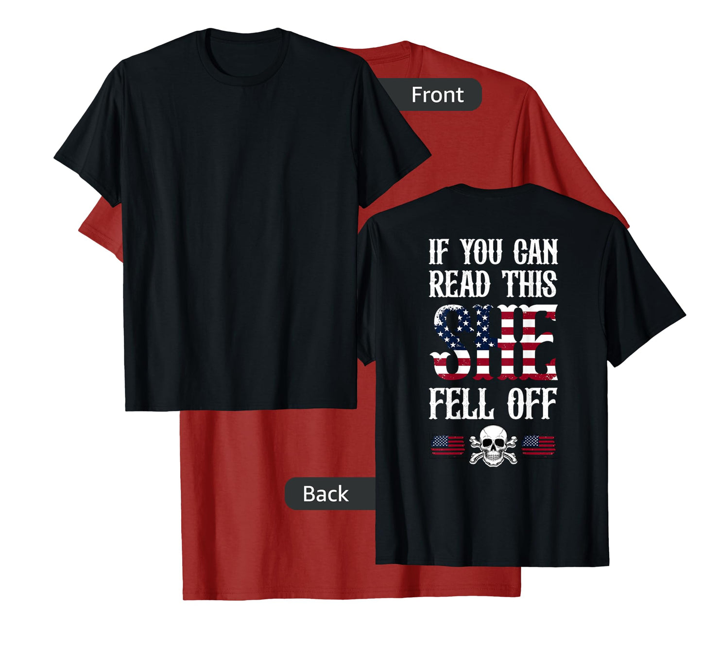If You Can Read This She Fell Off Biker Motorcycle for Men T-Shirt