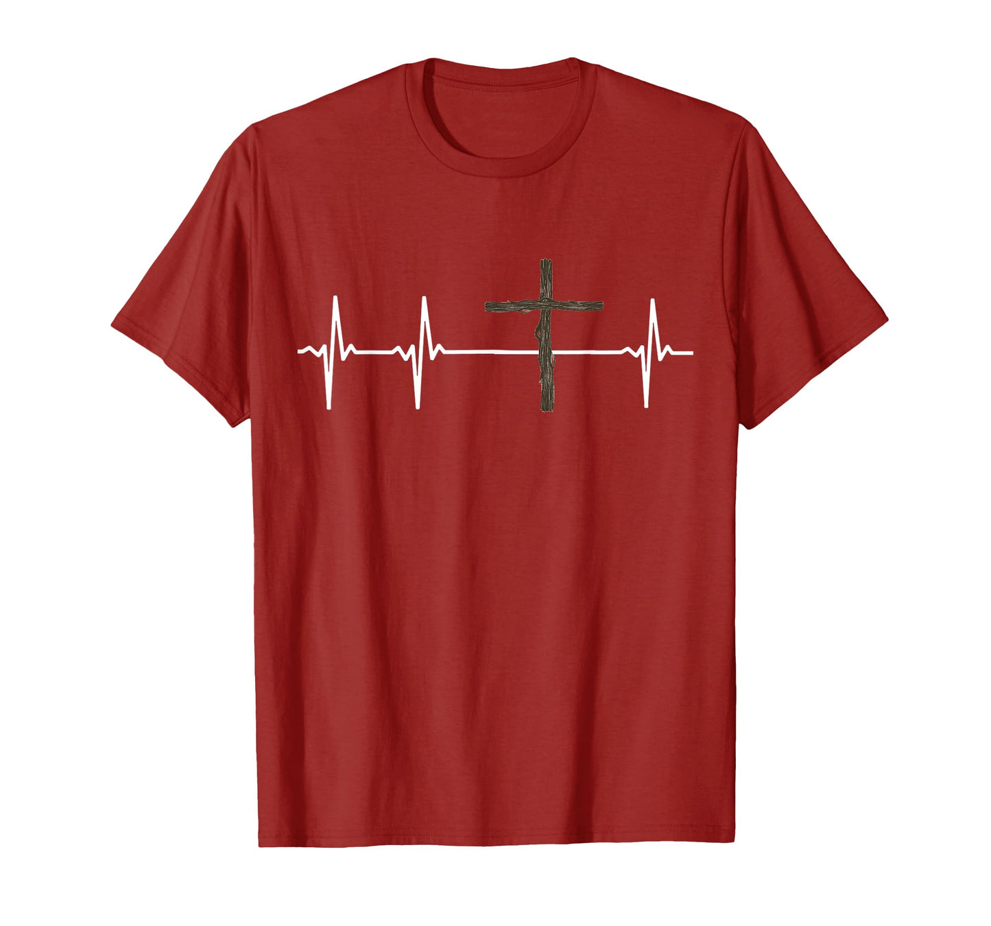 Cross with EKG Heart Rate Display Faith Christian T-Shirt