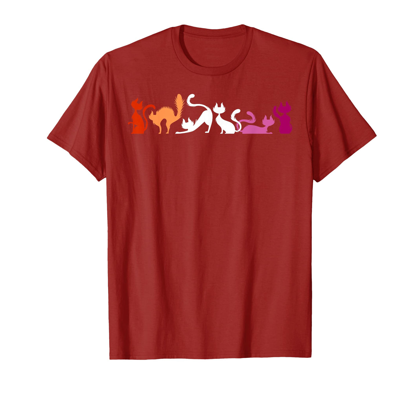 Playful Cats in Lesbian Pride Colors Stretch & Yoga T-Shirt