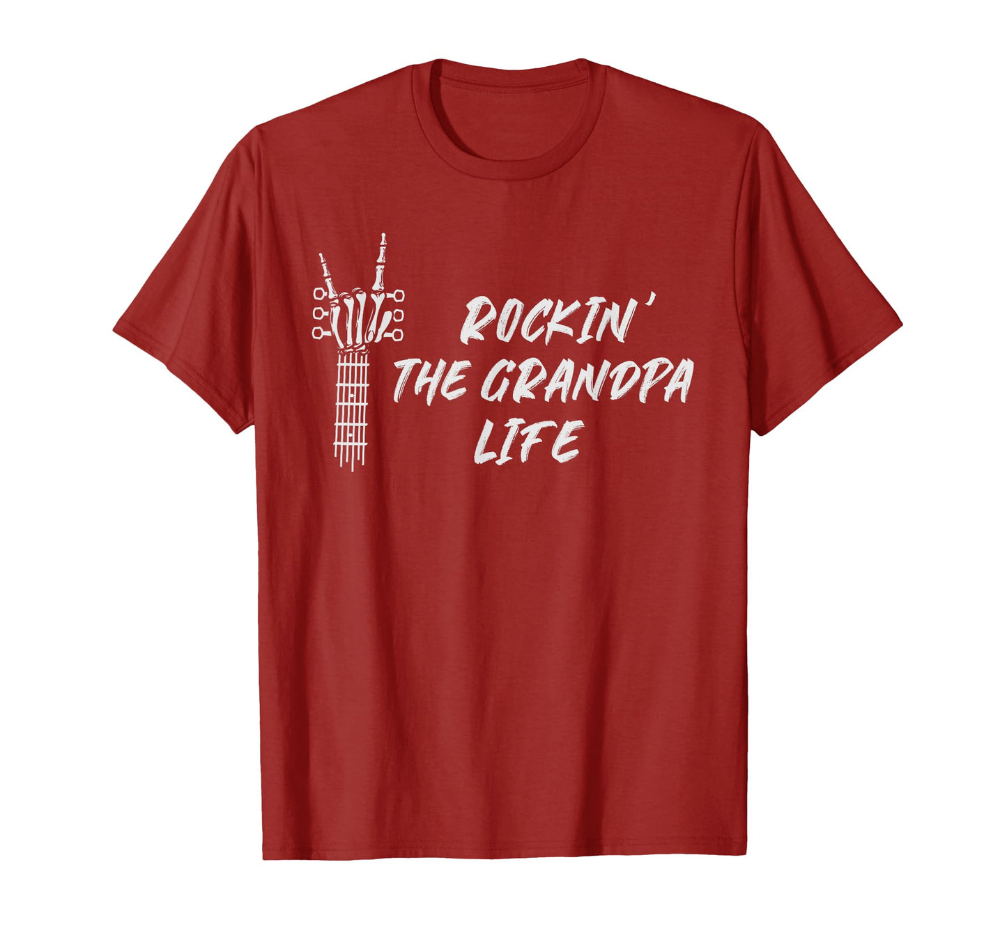 Rockin The Grandpa Life Father's Day Rock Lover Skeleton T-Shirt