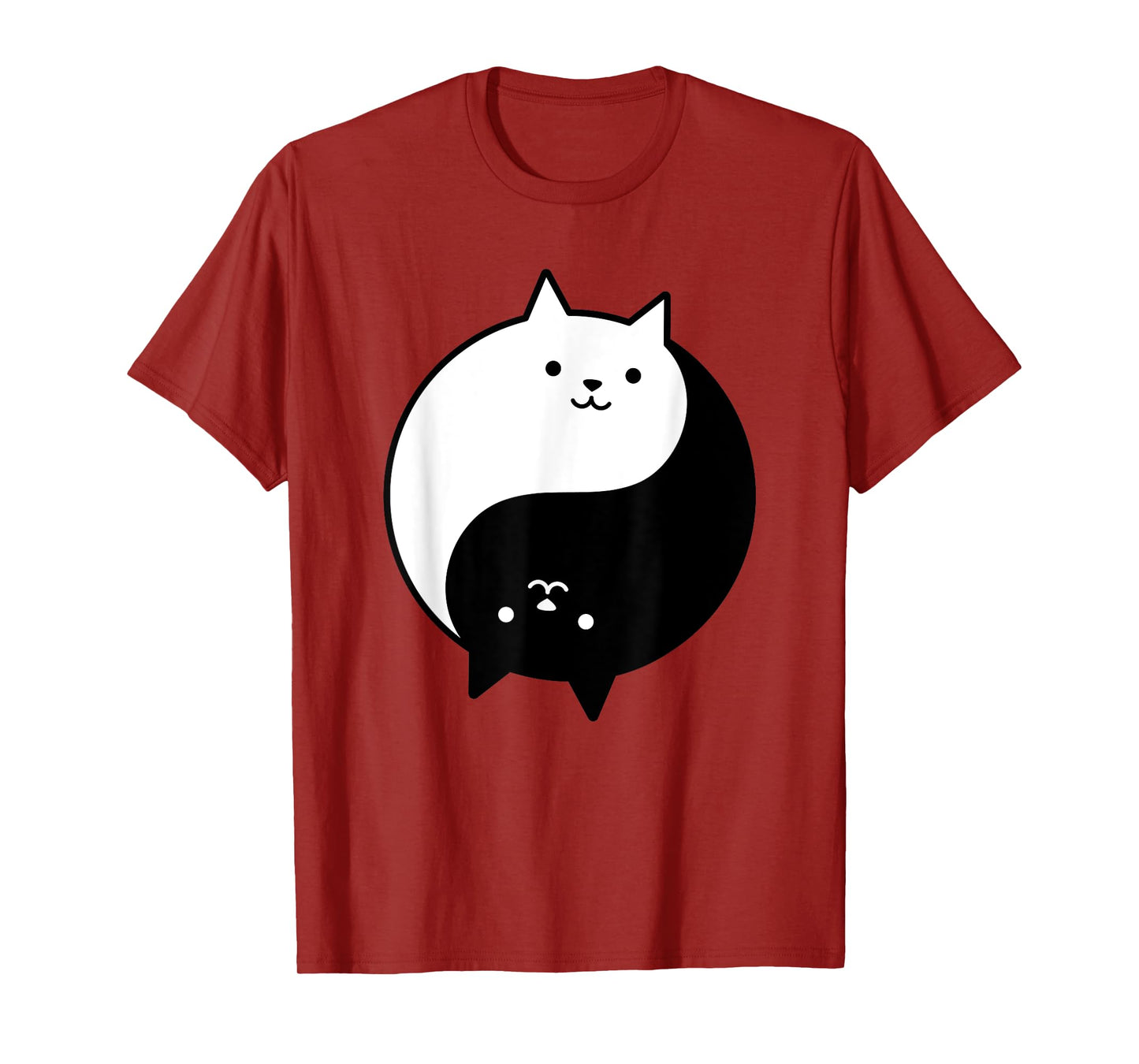 Cute Cats Yin Yang Yoga Zen Kitty Black and White Cat T-Shirt for Men Women Girls Kids
