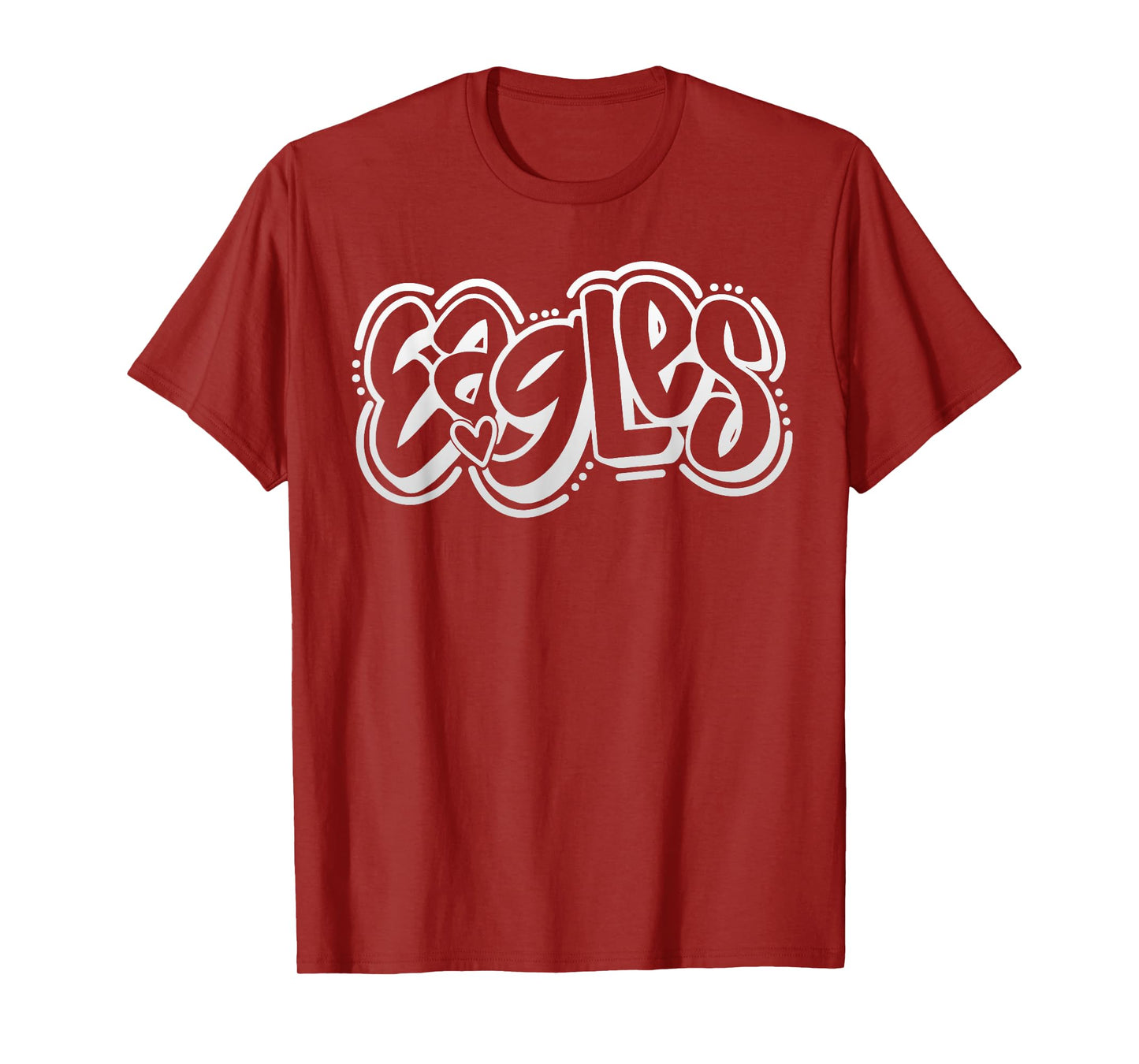 Vintage Eagles High School Go Eagles Pride Heart T-Shirt