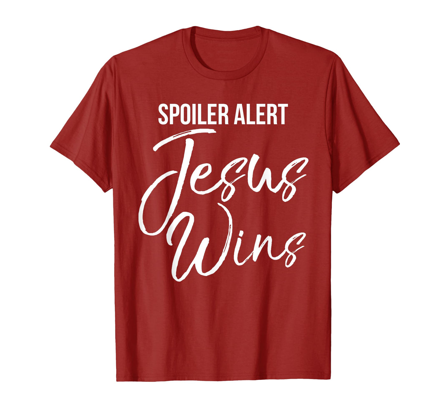 Spoiler Alert Jesus Wins Shirt Vintage Bold Christian Tee T-Shirt