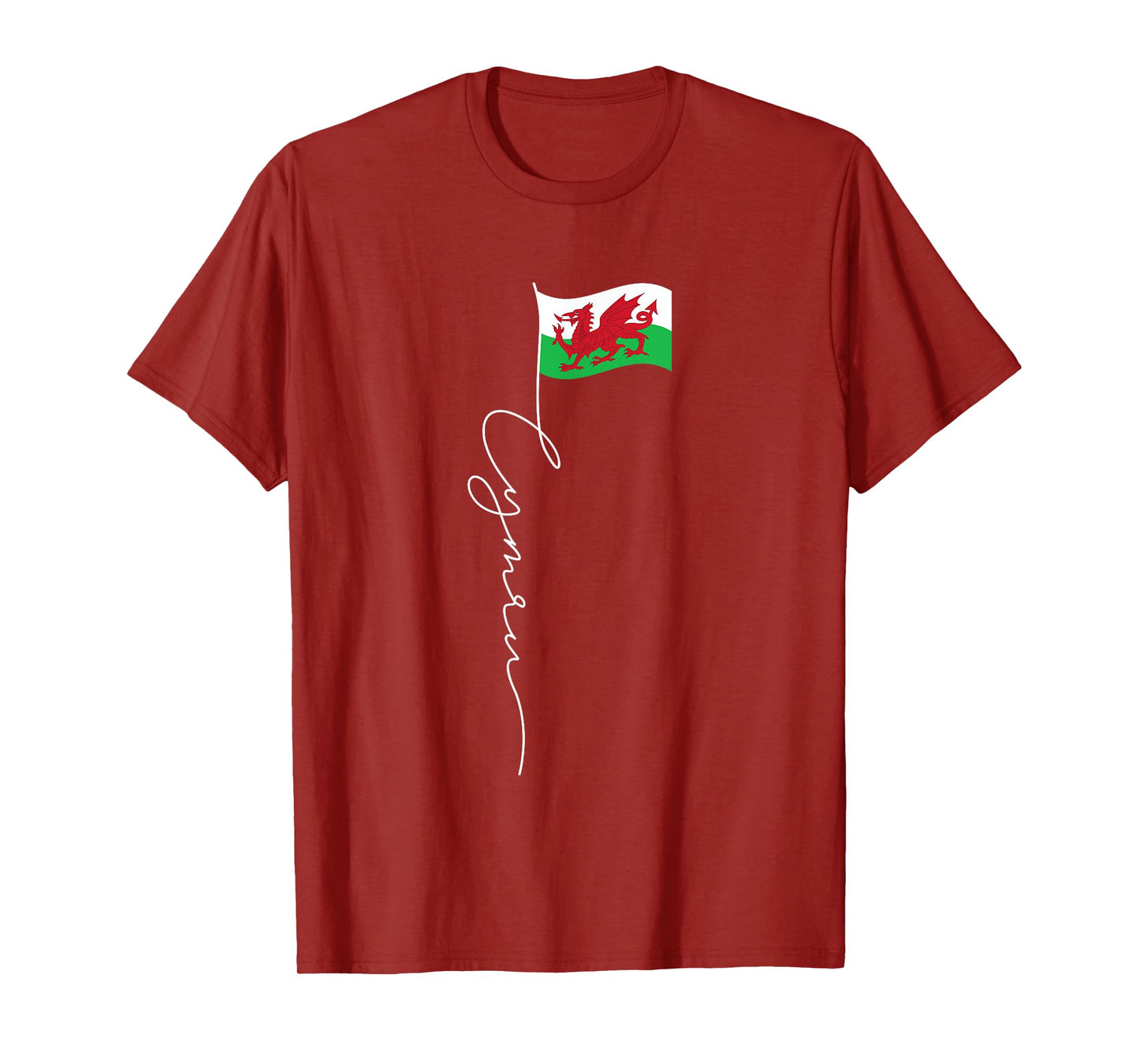 Wales Cymru Signature Flag Pole - Patriotic Welsh Flag T-Shirt