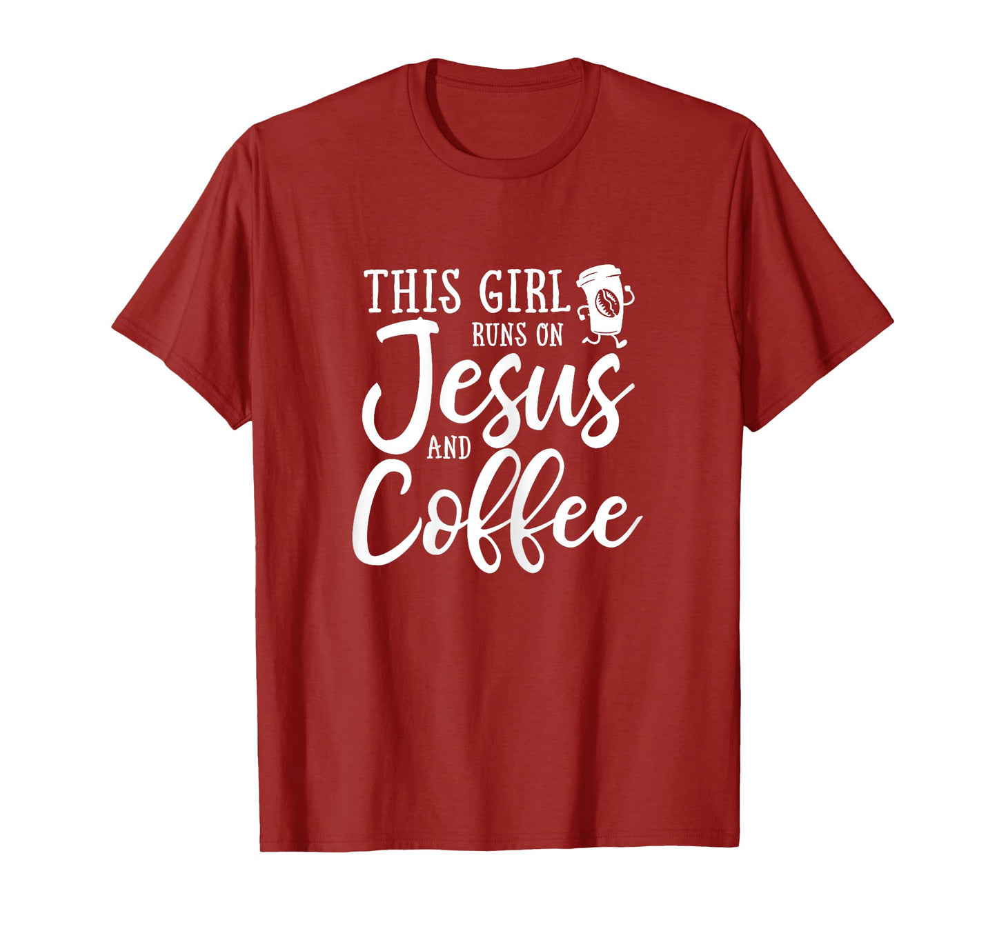 This Girl Runs On Jesus And Coffee Shirt Christian Gift T-Shirt