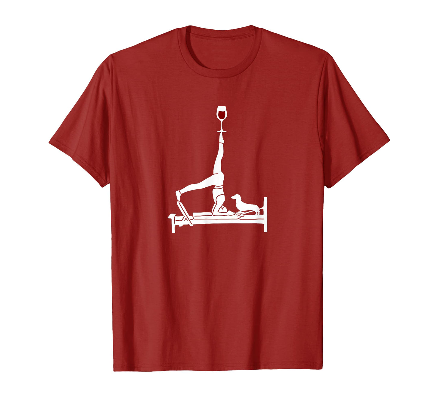 Pilates wine Reformer Pilates with Dachshund dog T-Shirt