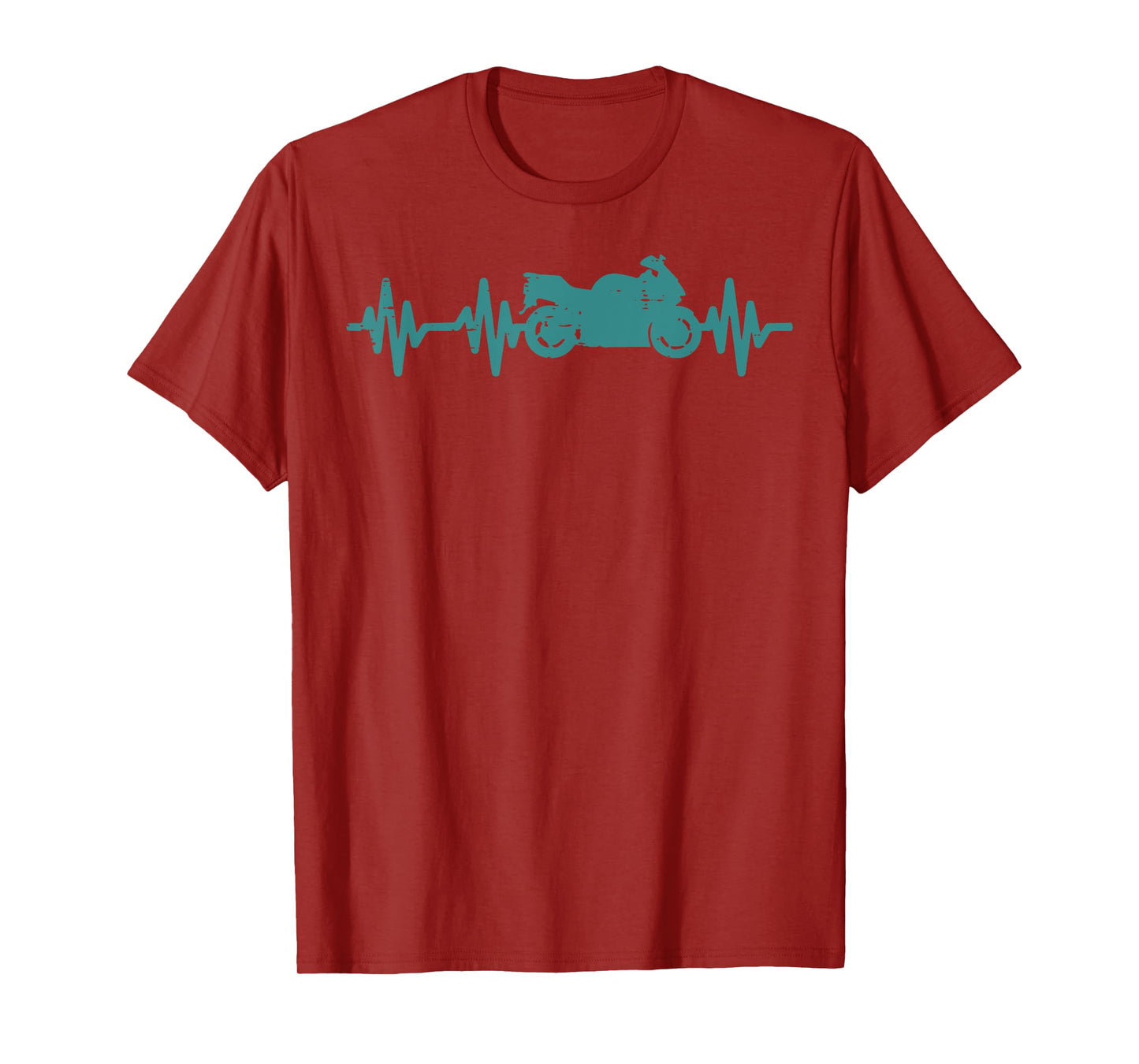 Biker Motorcycle Heartbeat Cool Motorbike Men Women Kids T-Shirt