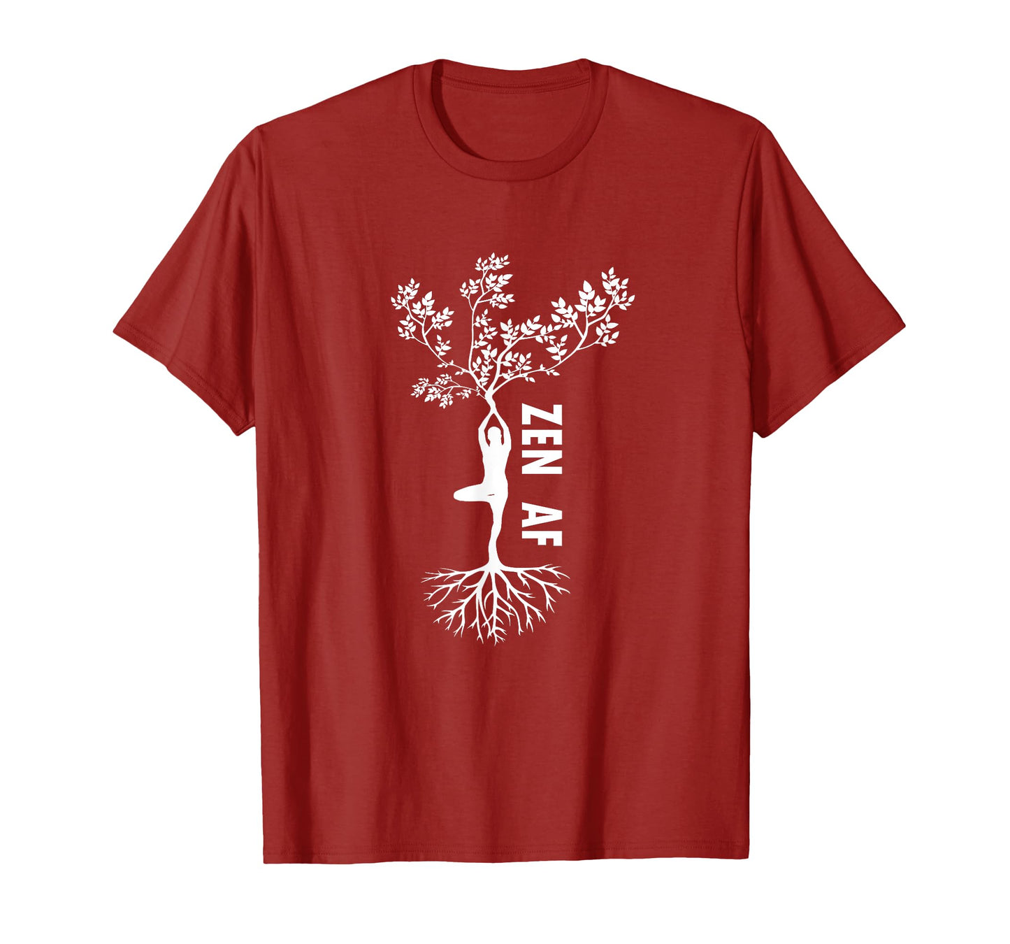 Zen AF T-Shirt Human Tree Cute Funny Yoga Meditation Gift T-Shirt