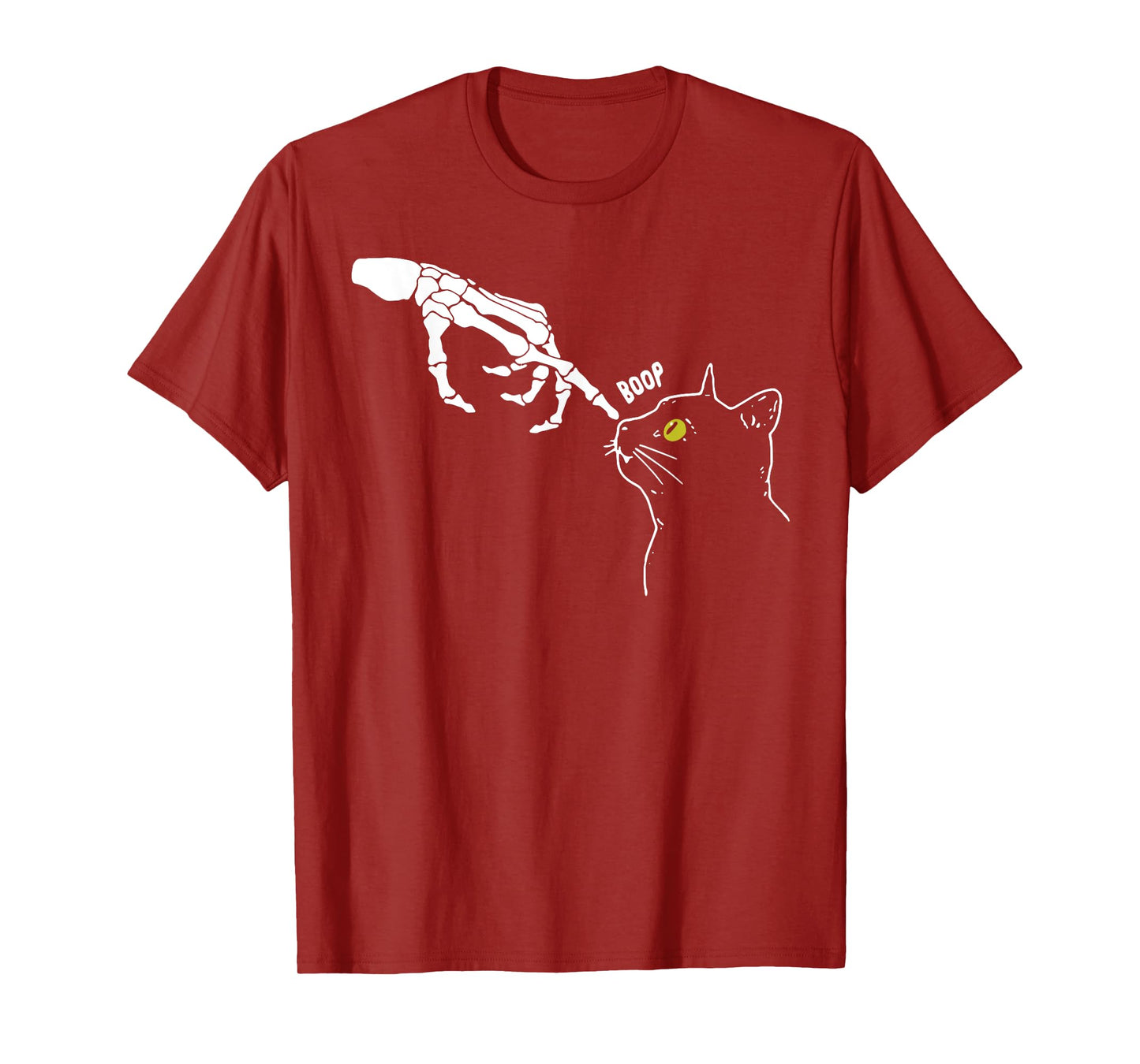 Halloween Skeleton Hand Cat Boop Funny Costume Cat Lovers T-Shirt