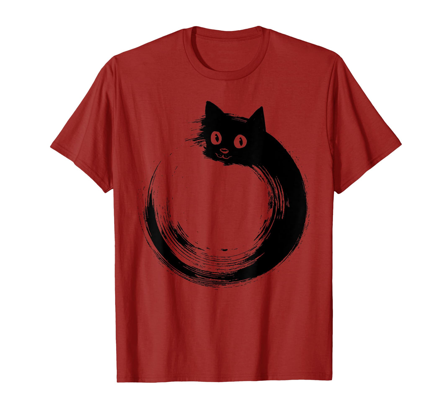 Dog Eat Doug Unisex-Adults Funny Cat Circle Meditation Japanese Zen T-Shirt