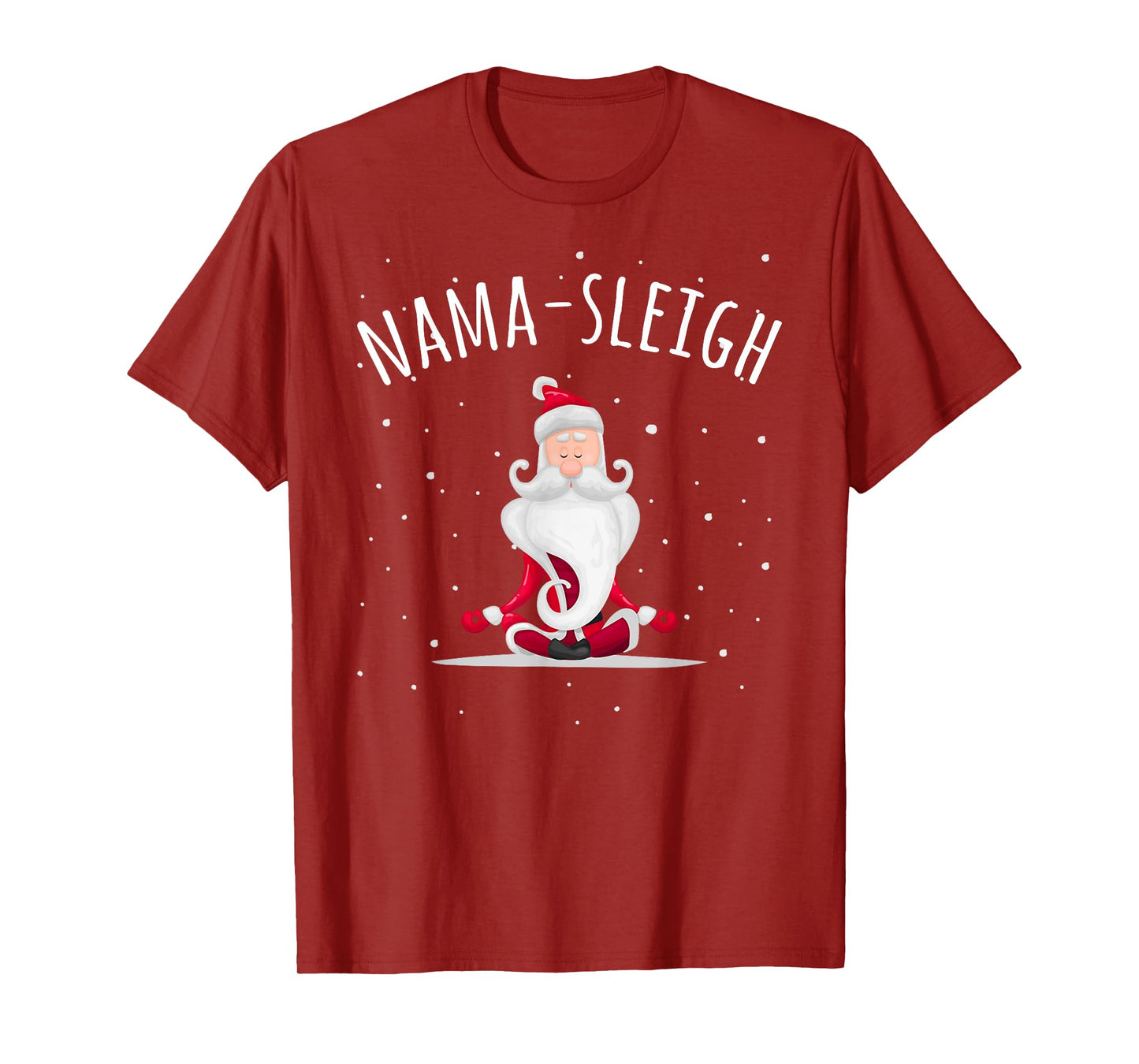Nama-sleigh Namasleigh Funny Santa Yoga Christmas Lotus Pose T-Shirt
