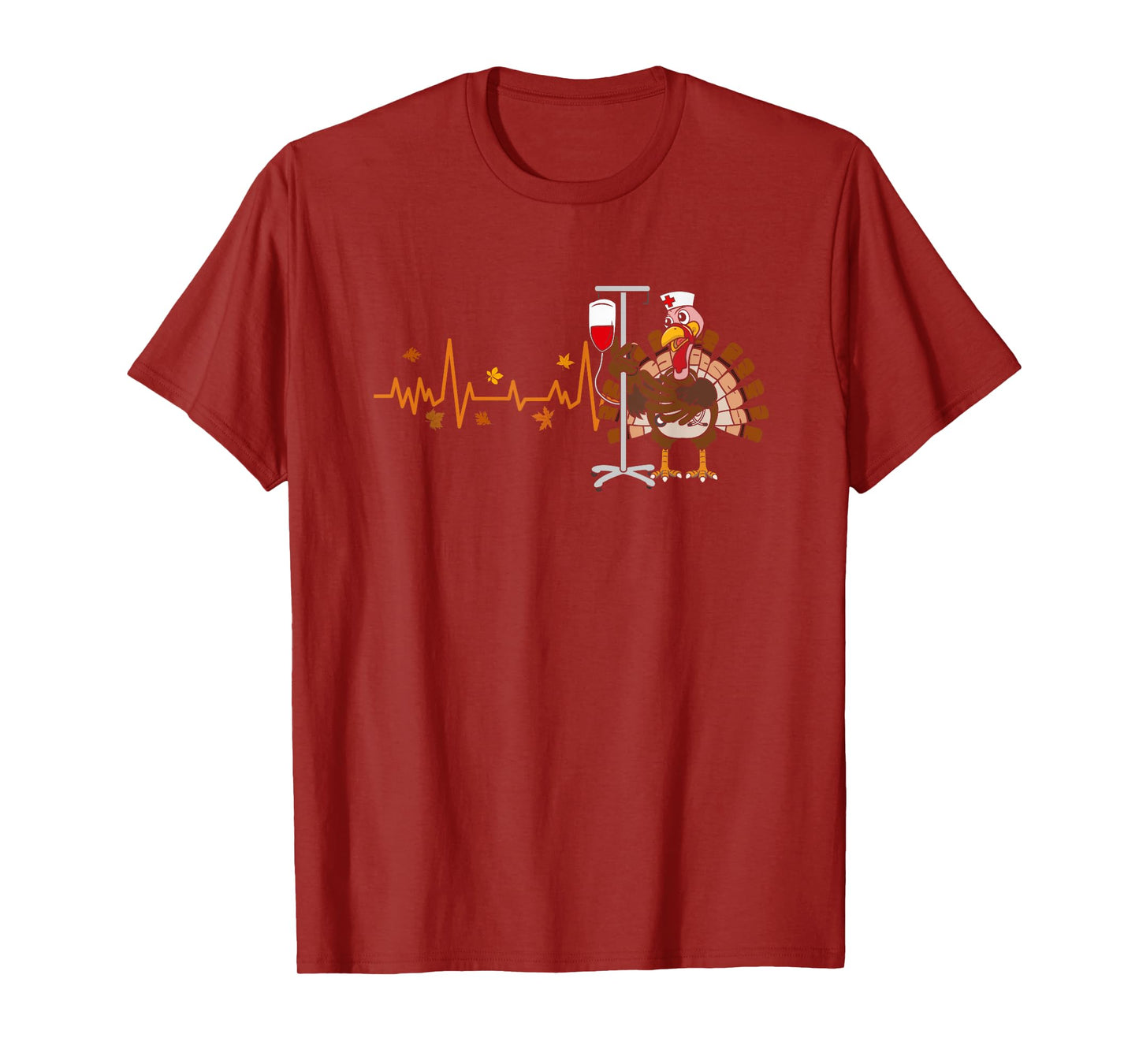 Heartbeat Turkey Nurse Thanksgiving Scrub Top Fall RN ICU ER T-Shirt