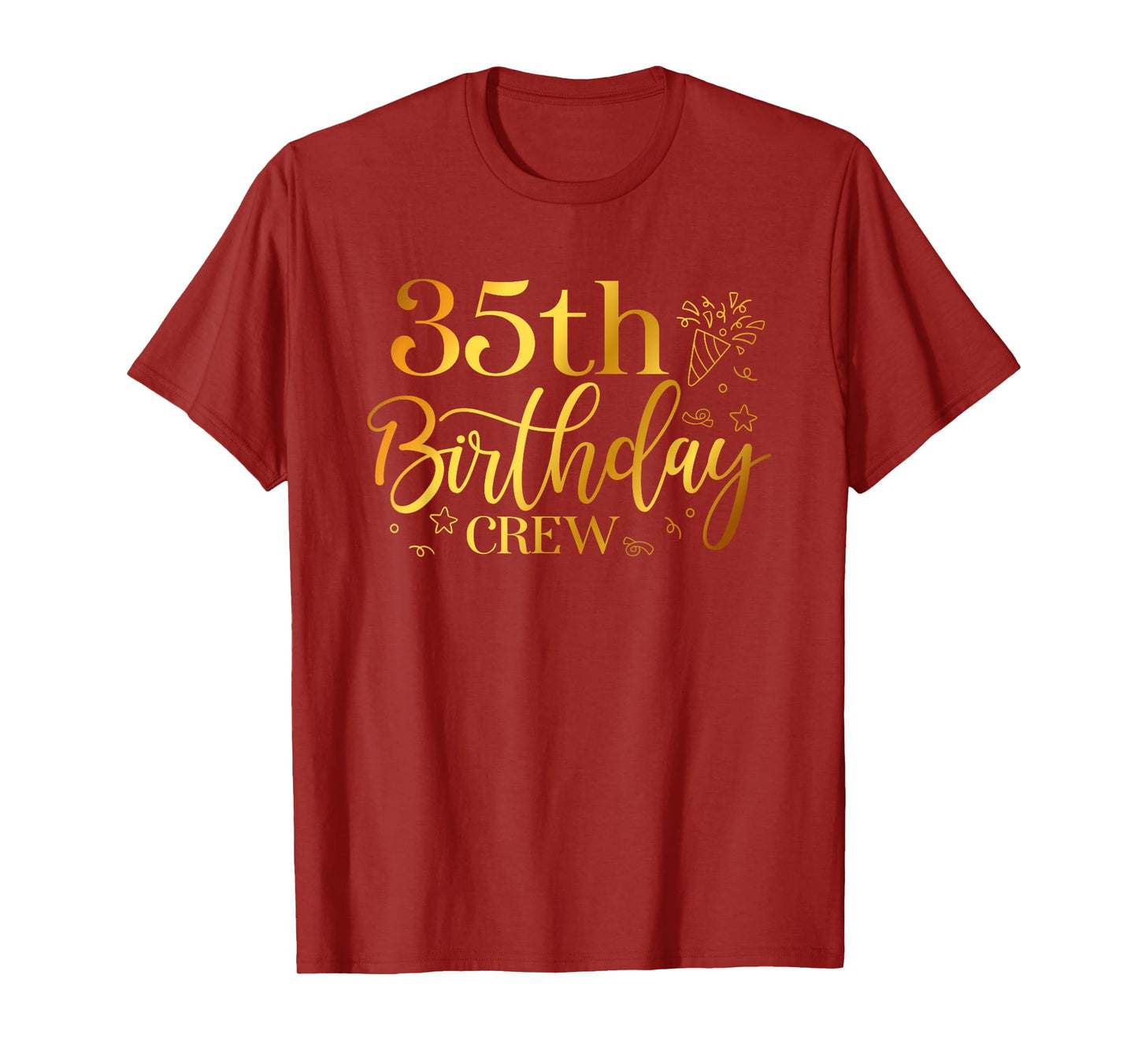 35th Birthday Crew 35 Years Old Bday Matching Group Party T-Shirt