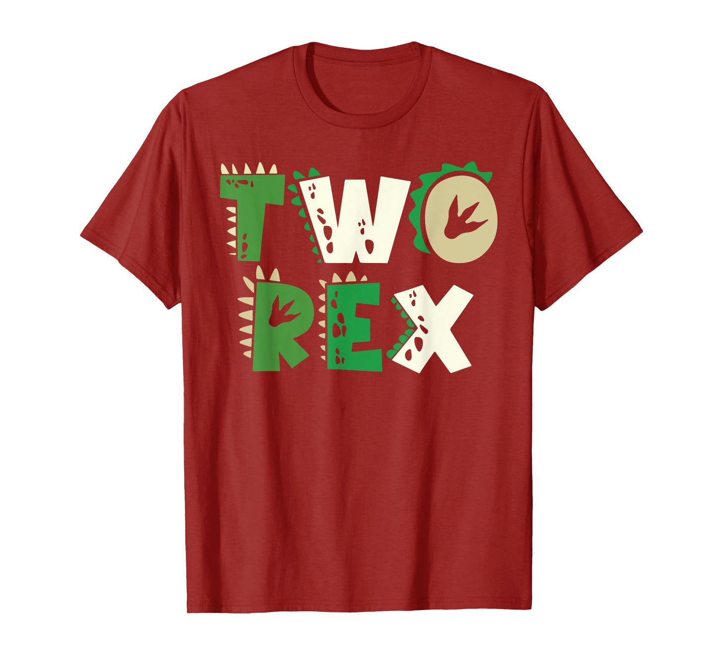 Two Rex Dinosaur Birthday Shirt For 2nd Birthday Boys Girls T-Shirt