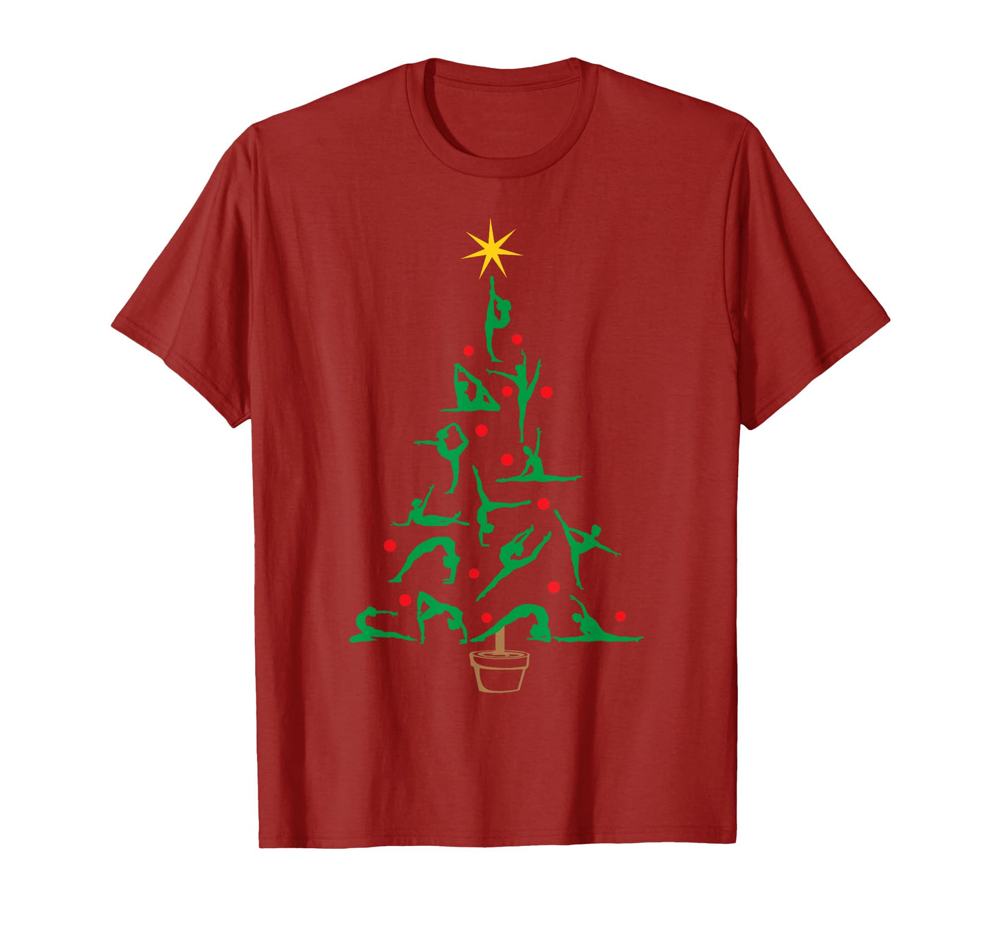 Xmas Gymnastics Yoga Christmas Tree T-Shirt