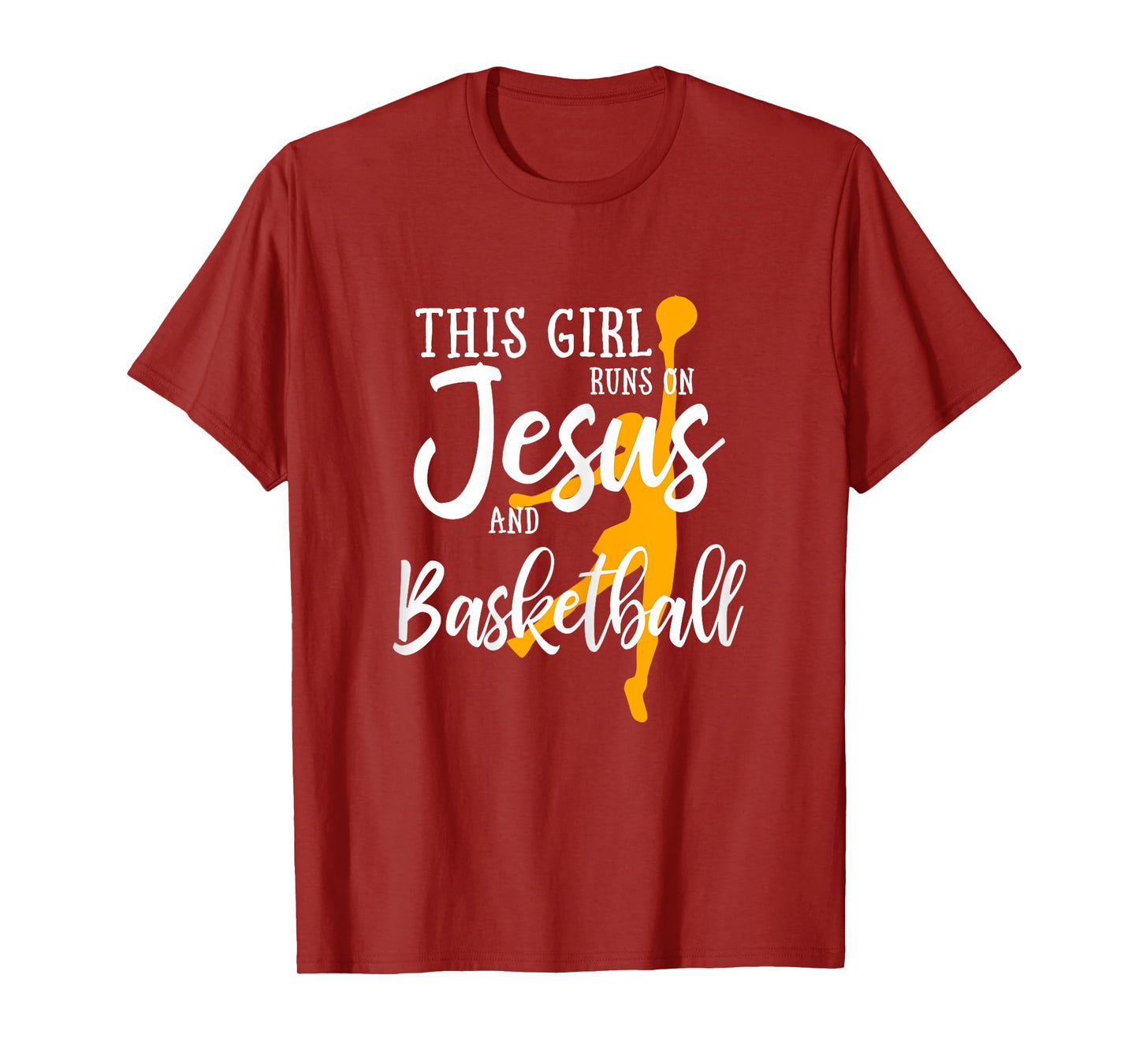 This Girl Runs On Jesus And Basketball Christian Gift T-Shirt