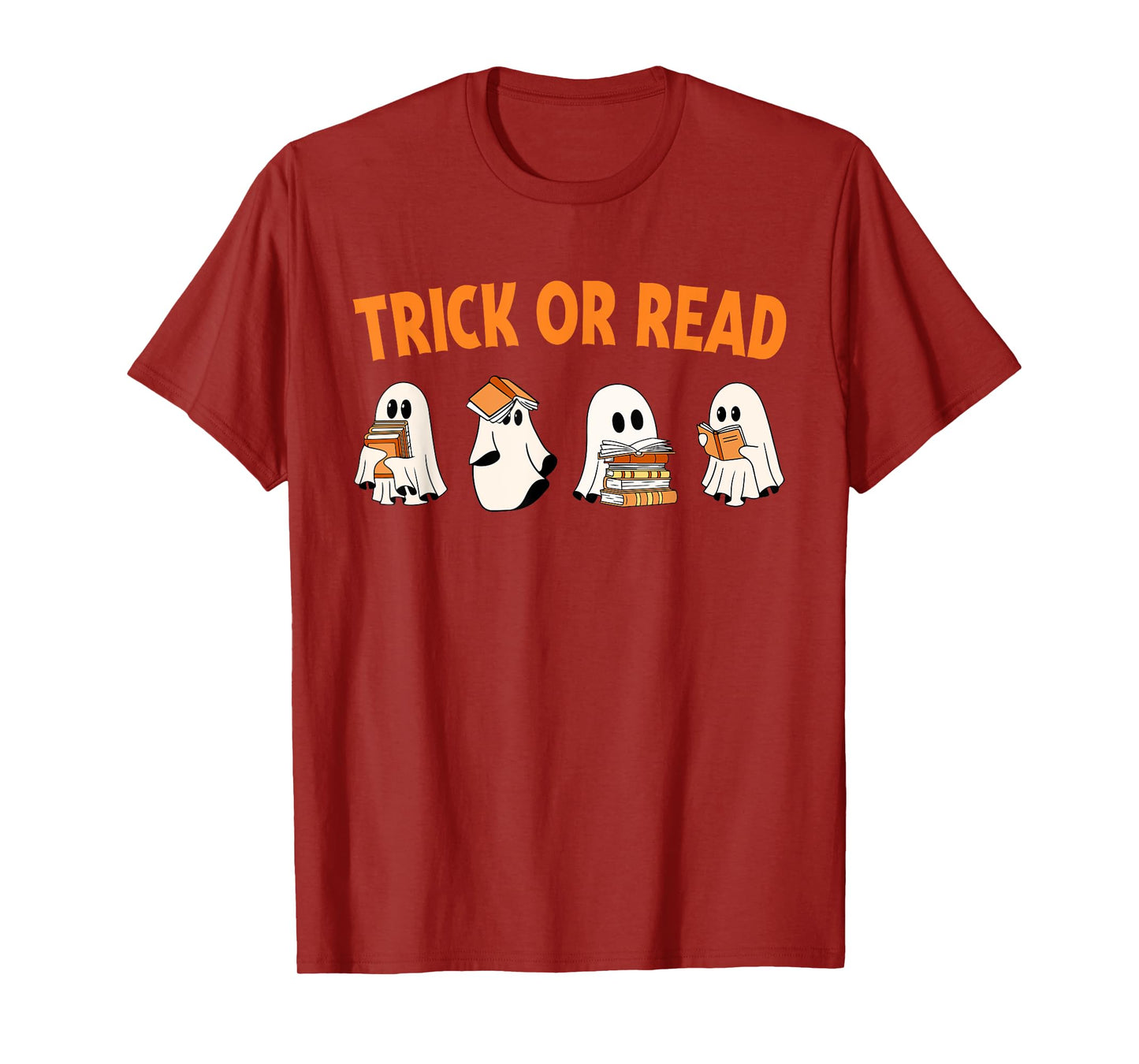 Trick or Read Halloween Ghost Reading Book Lover Halloween T-Shirt