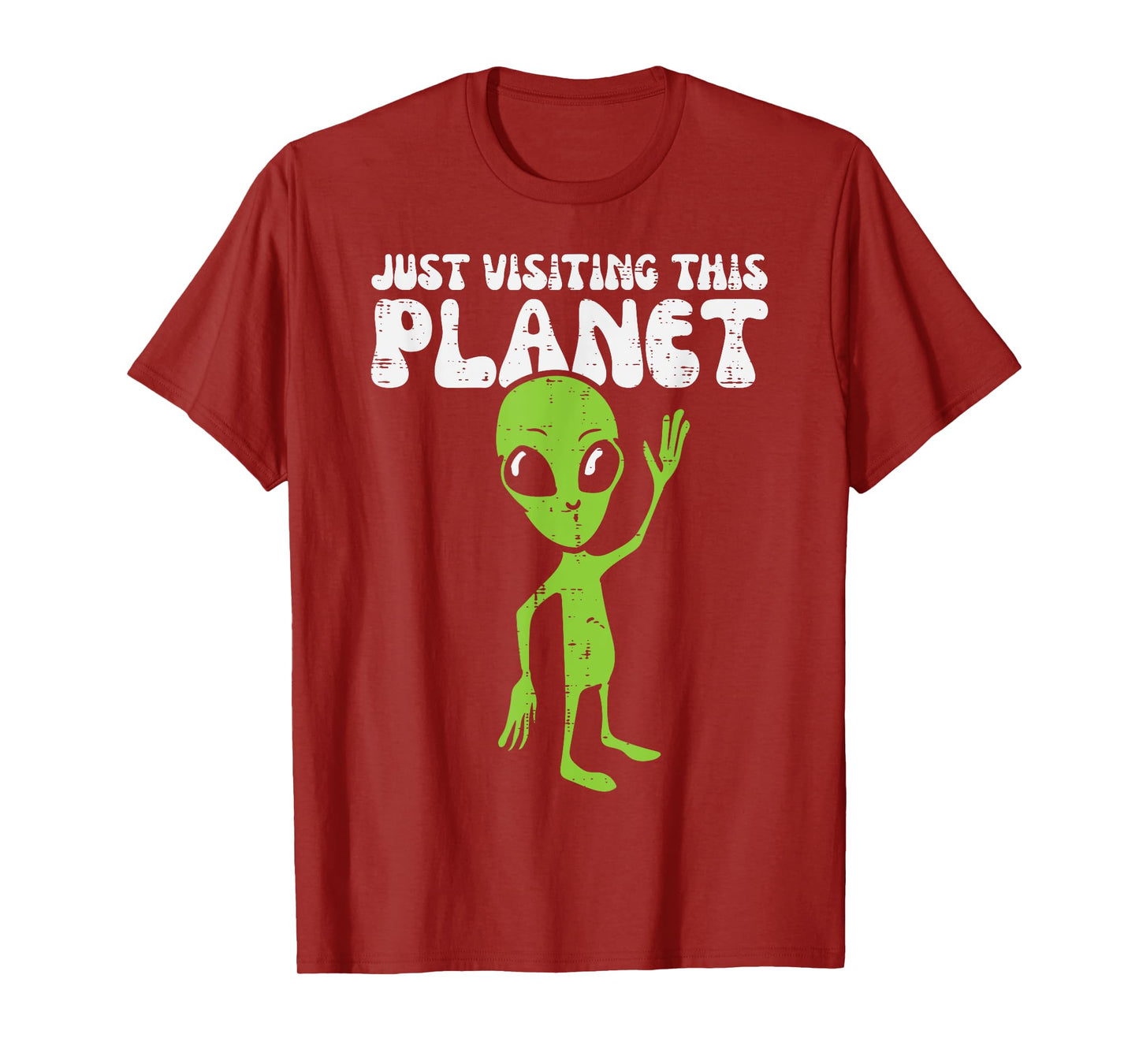 Alien Wave Just Visiting This Planet Funny Kids Men Women T-Shirt
