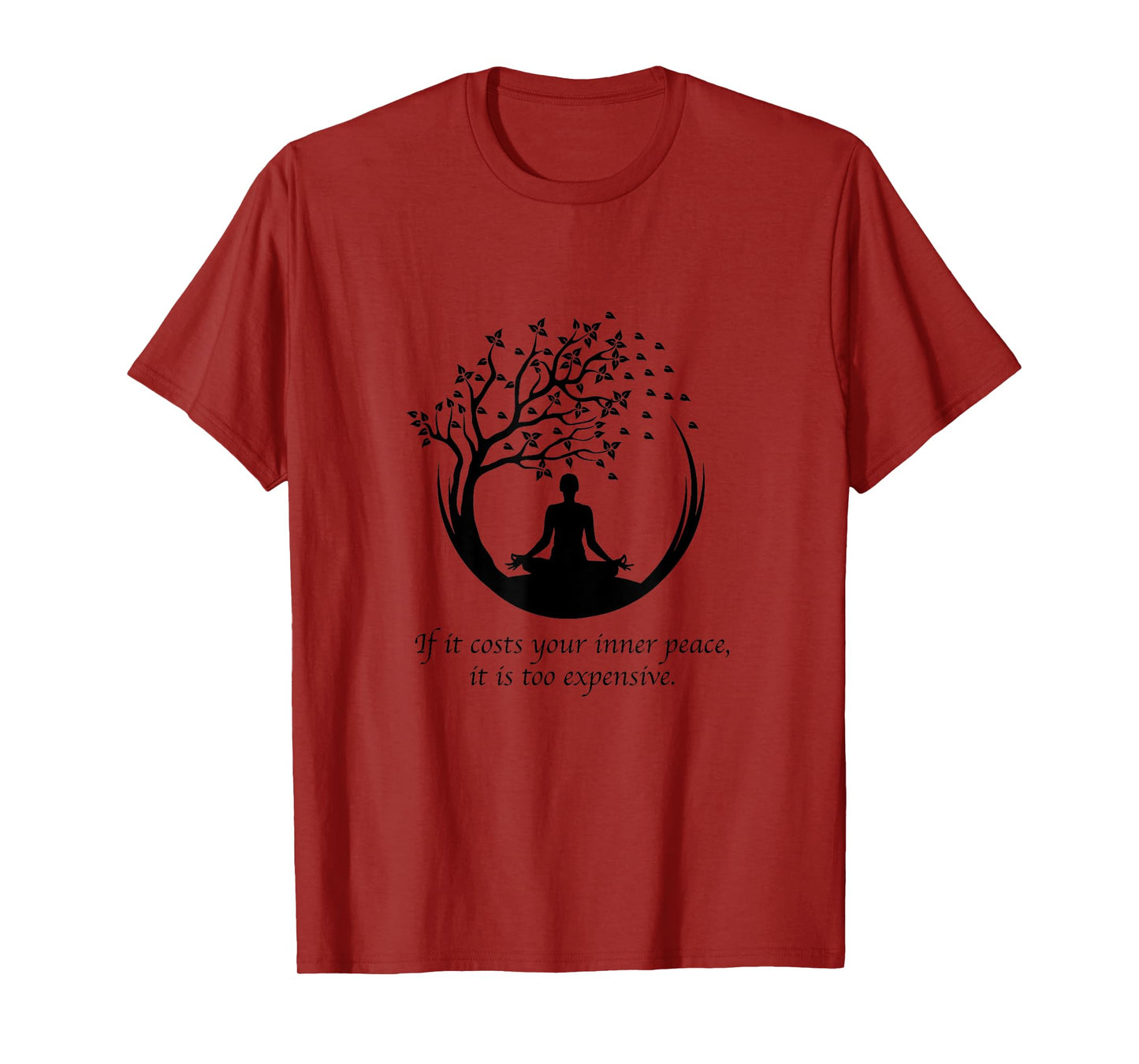 Yoga Lover Meditation Yoga Namaste Inspiration If It Costs Your Inner Peace It Too Expensive Women's Grey Yoga T-Shirt